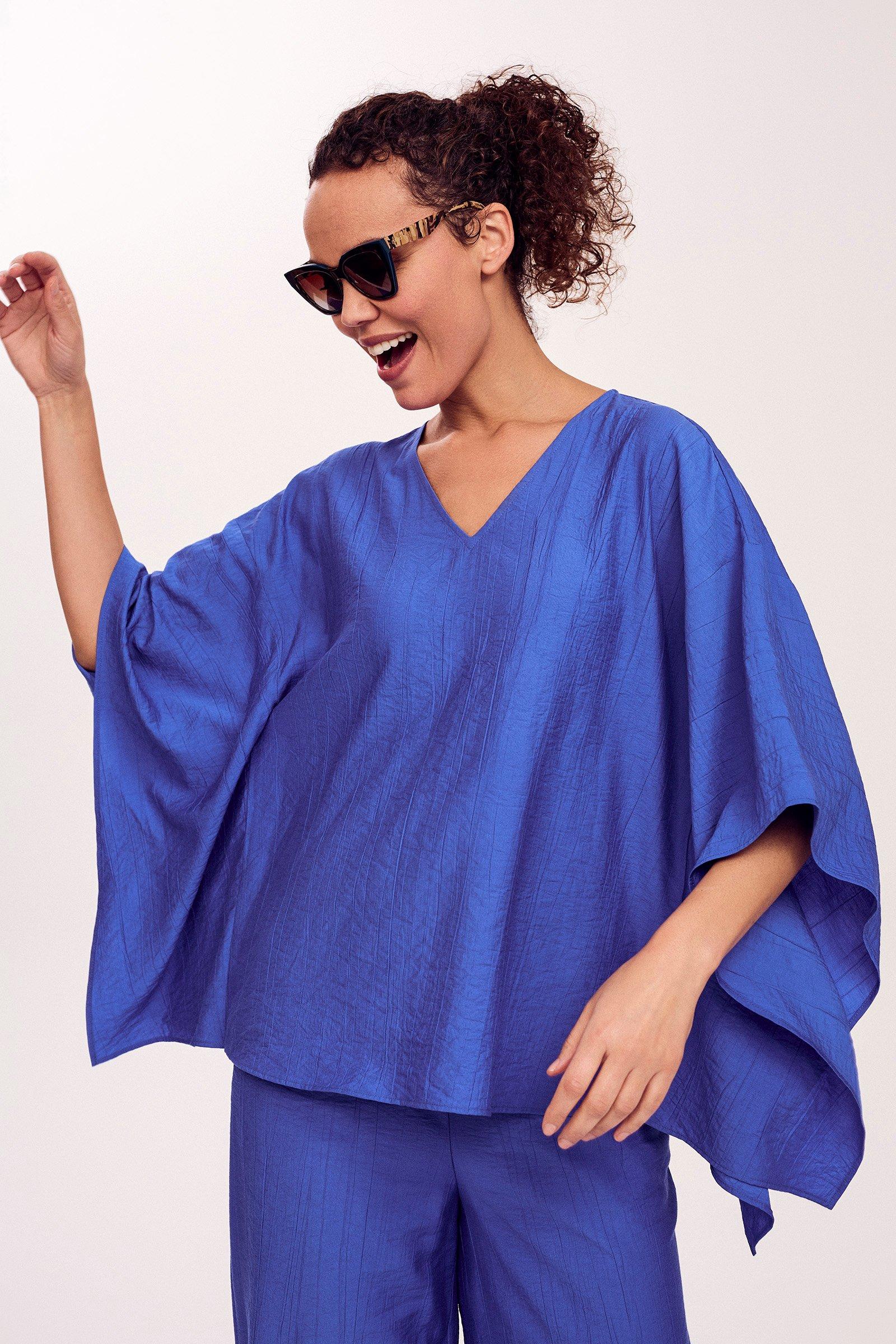 Blouse préfroissée manches papillon - null - may