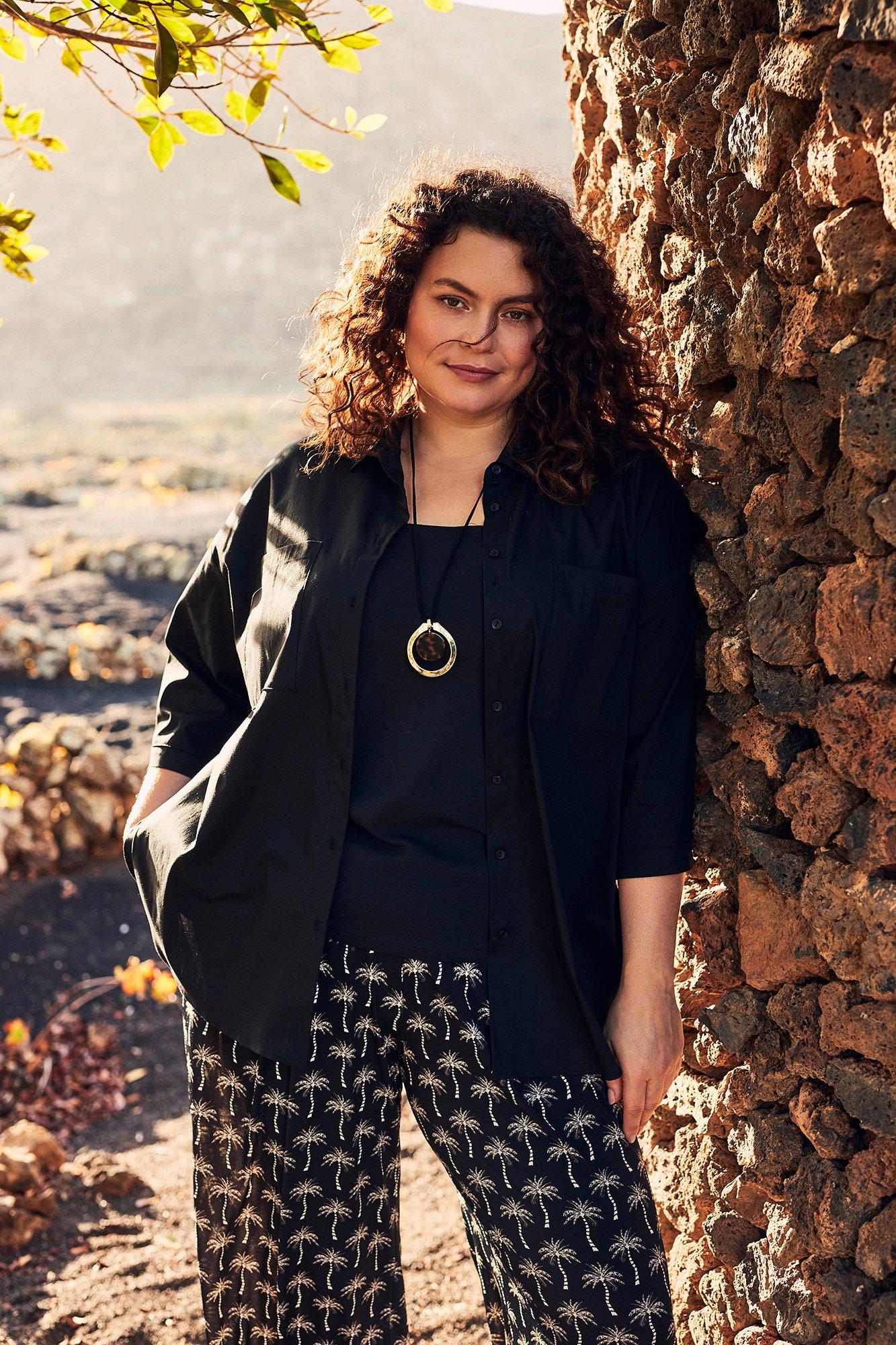 Hemden - Lange hemdblouse in katoenmix