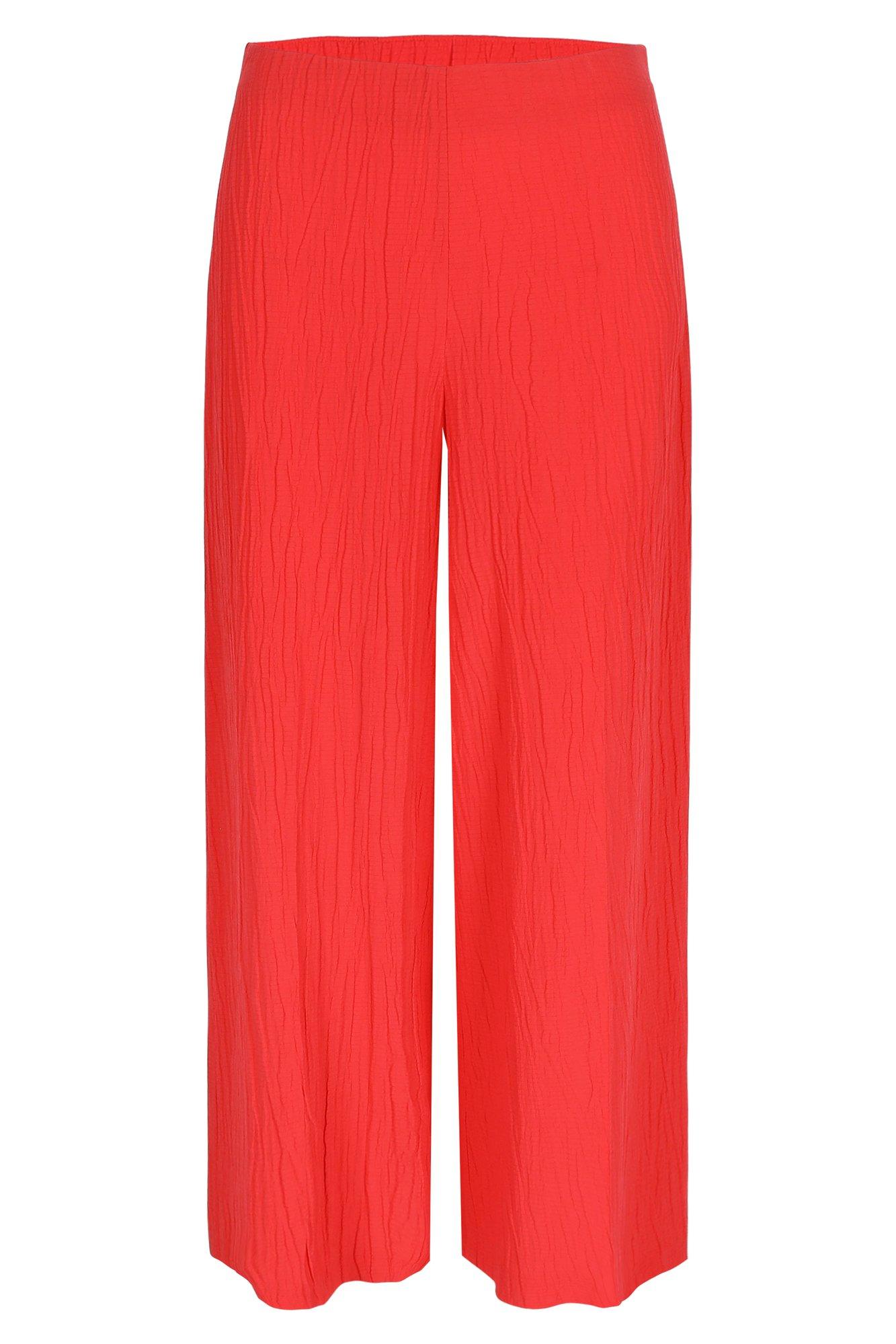 Pantalons - Pantalon-culotte en tissu préfroissé