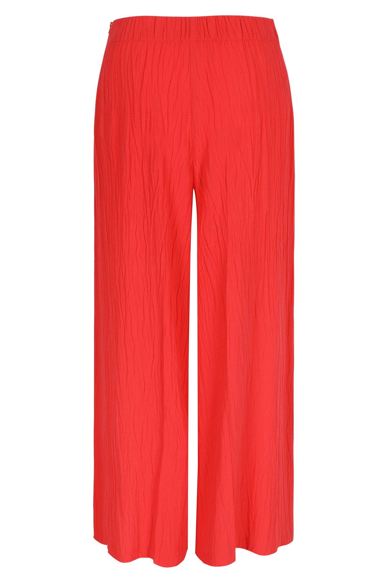 Pantalons - Pantalon-culotte en tissu préfroissé