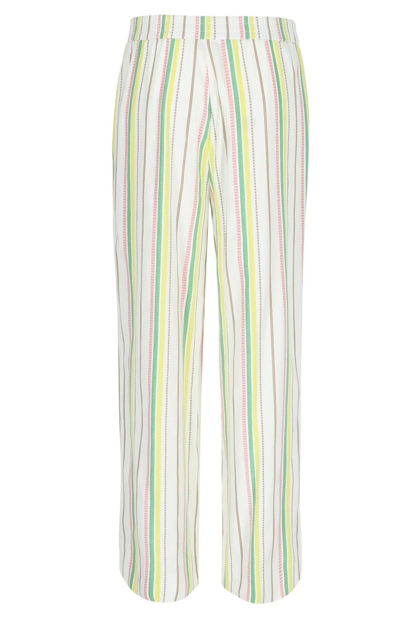 Broeken - Wijde gestreepte broek in katoenmix