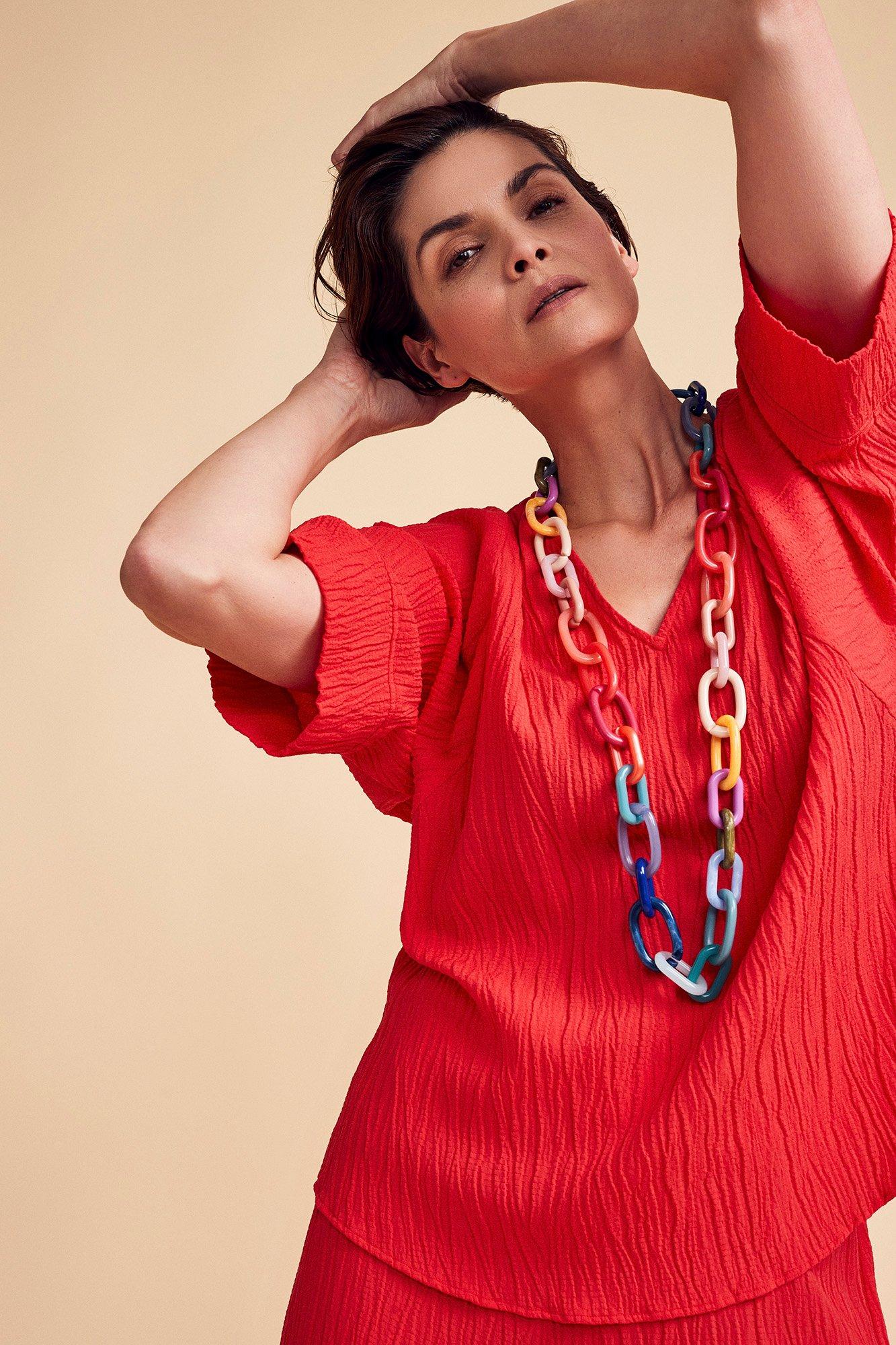Blouse boxy en tissu préfroissé - null - ame