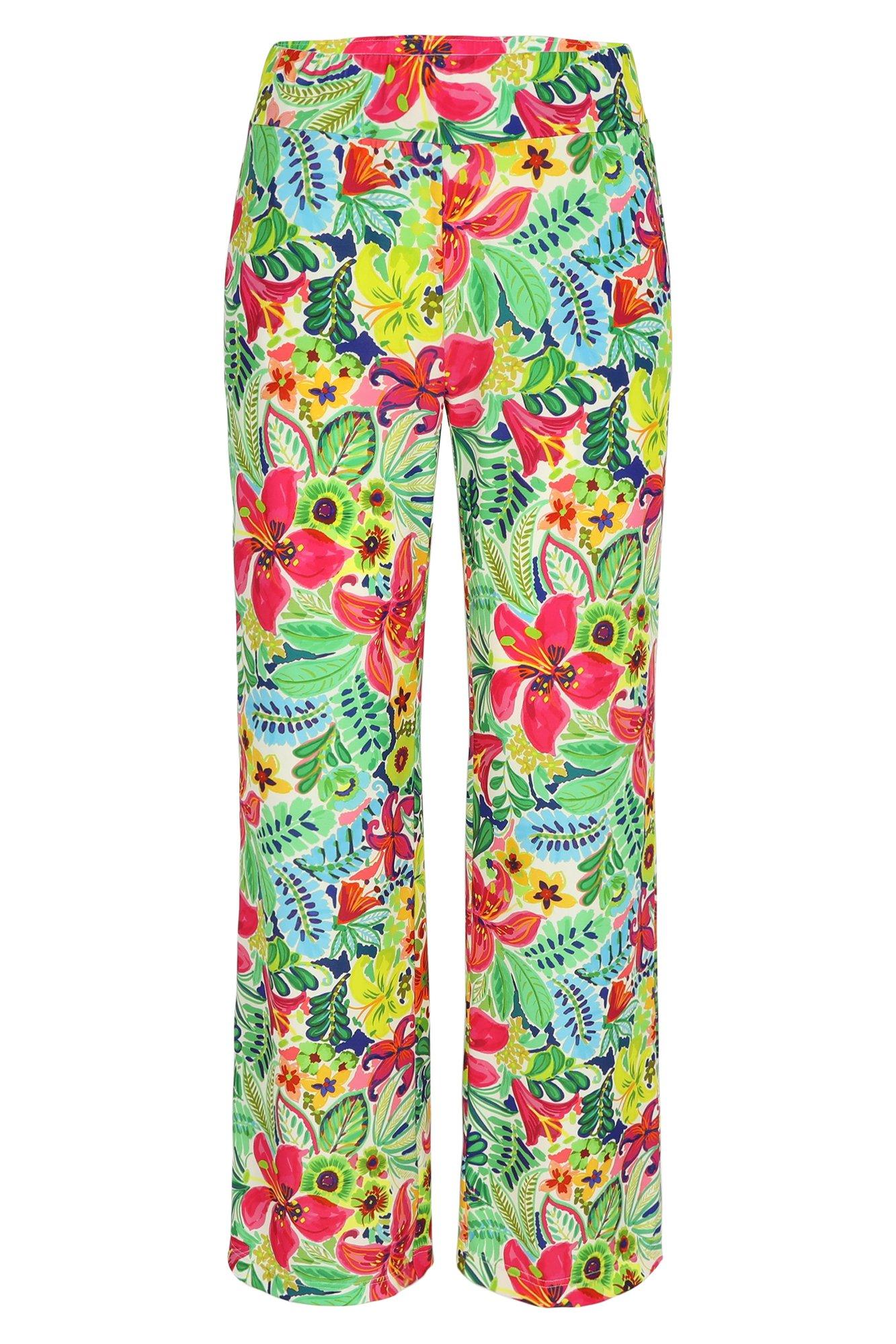 Broeken - Jersey broek met bloemenprint