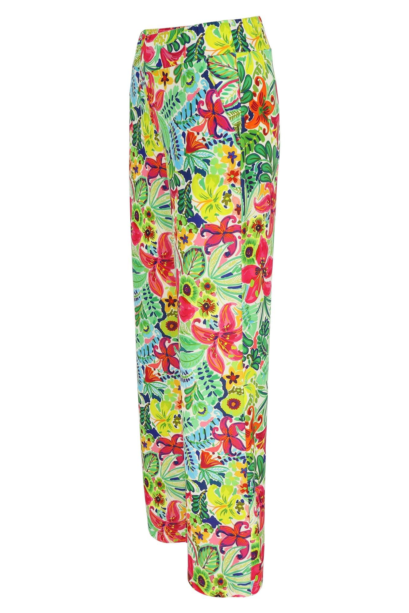 Broeken - Jersey broek met bloemenprint