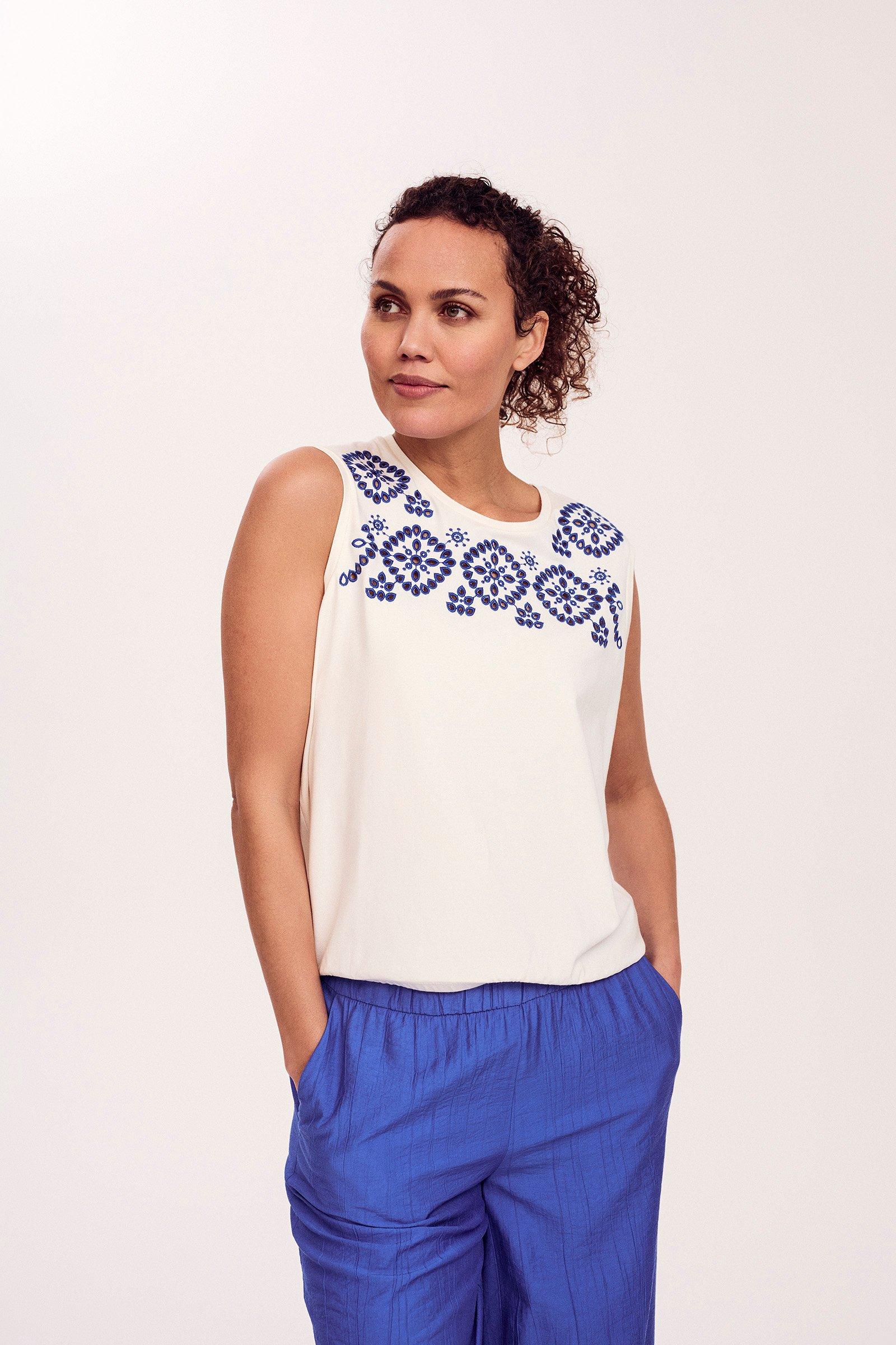 Mouwloos T-shirt op elastiek - null - may