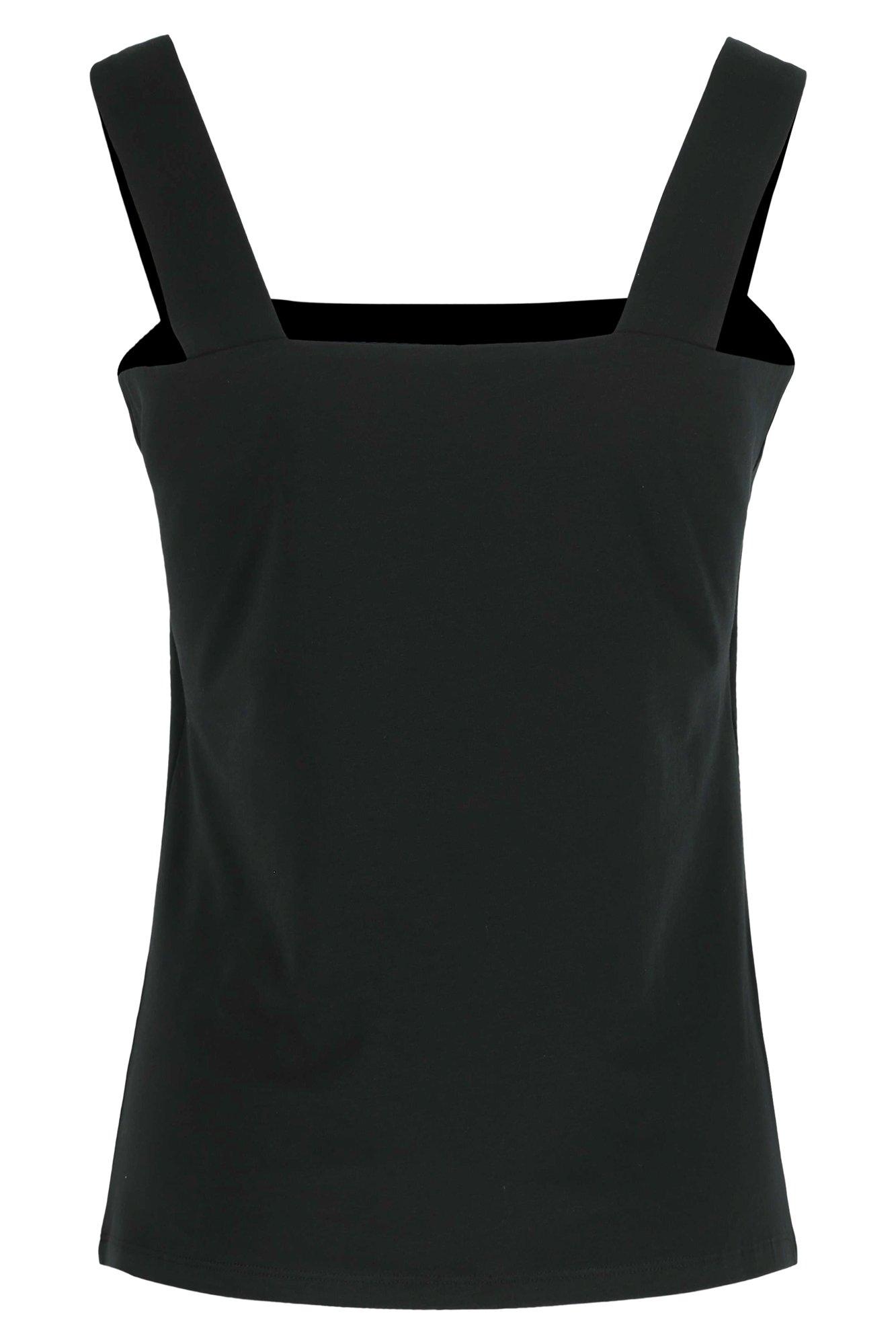 Sweatvest - Jersey top met wijde schouderbanden
