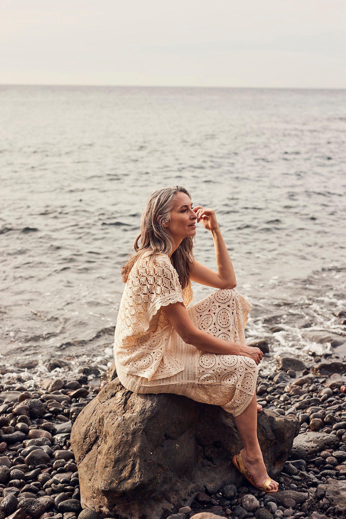 Robe crochetée mi-longue en coton - null - may