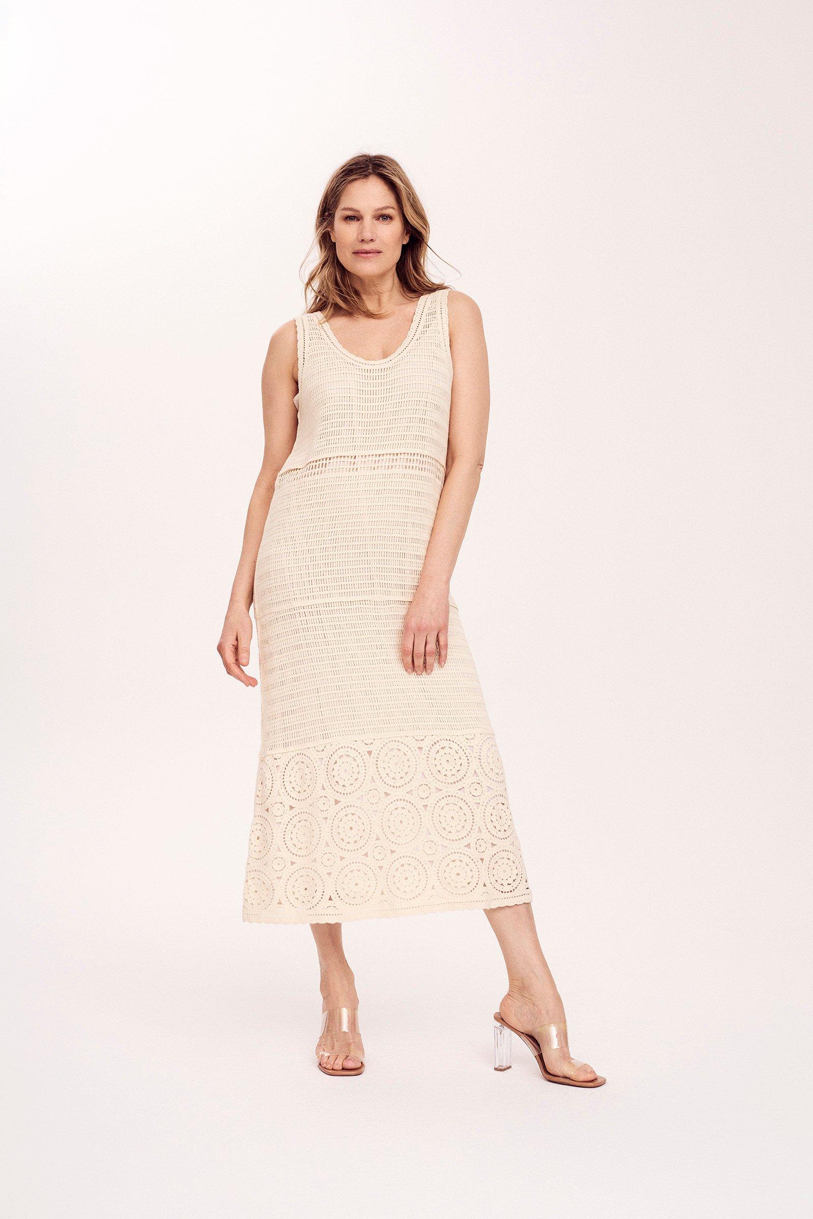 Robes - Robe crochetée mi-longue en coton