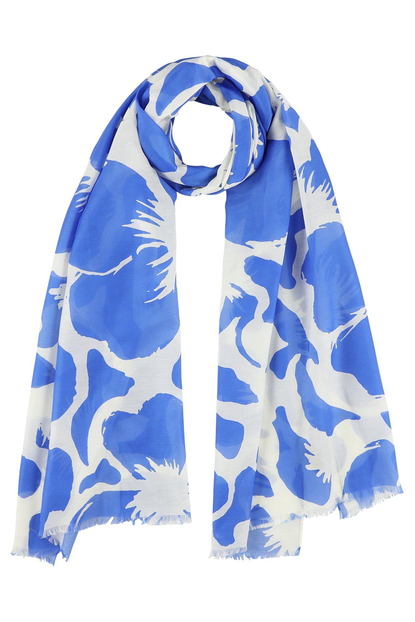 Sjaal met print in zijde en katoen - may