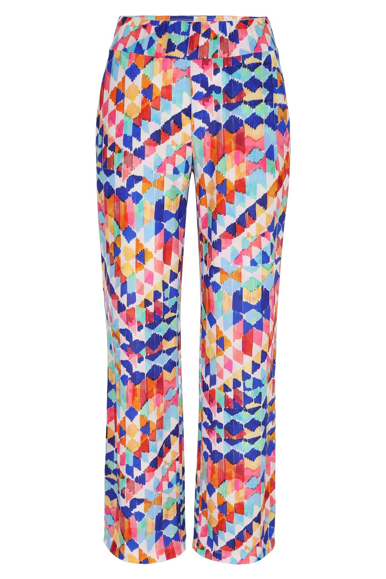 Broeken - Printbroek in glanzend jersey