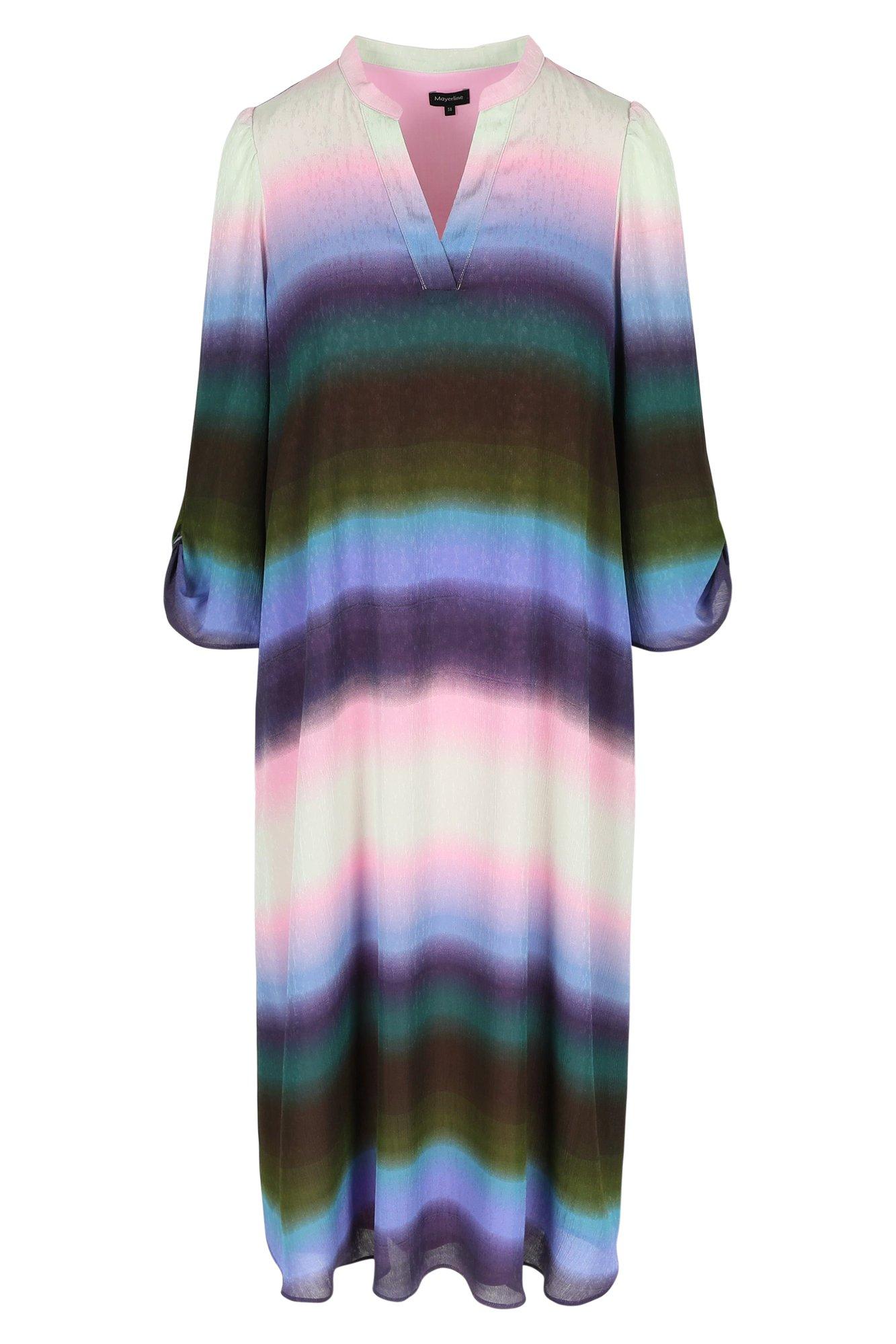 Kleedjes - Rechte jurk met regenboogprint
