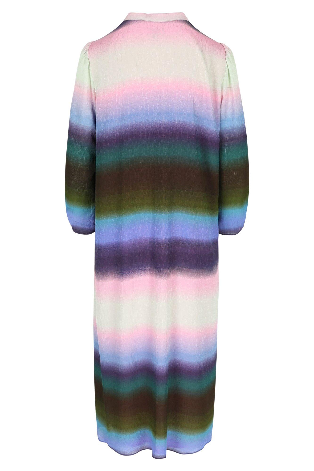 Kleedjes - Rechte jurk met regenboogprint