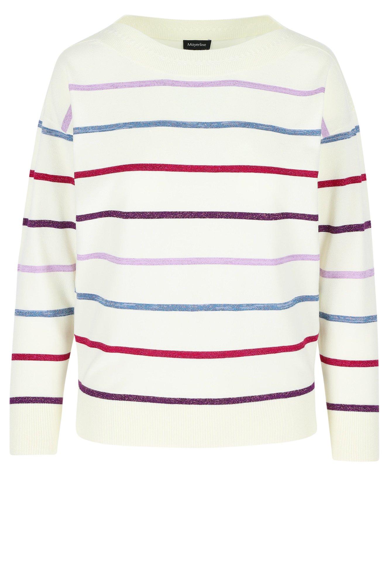 Pulls - Pull à col bateau avec rayures en lurex
