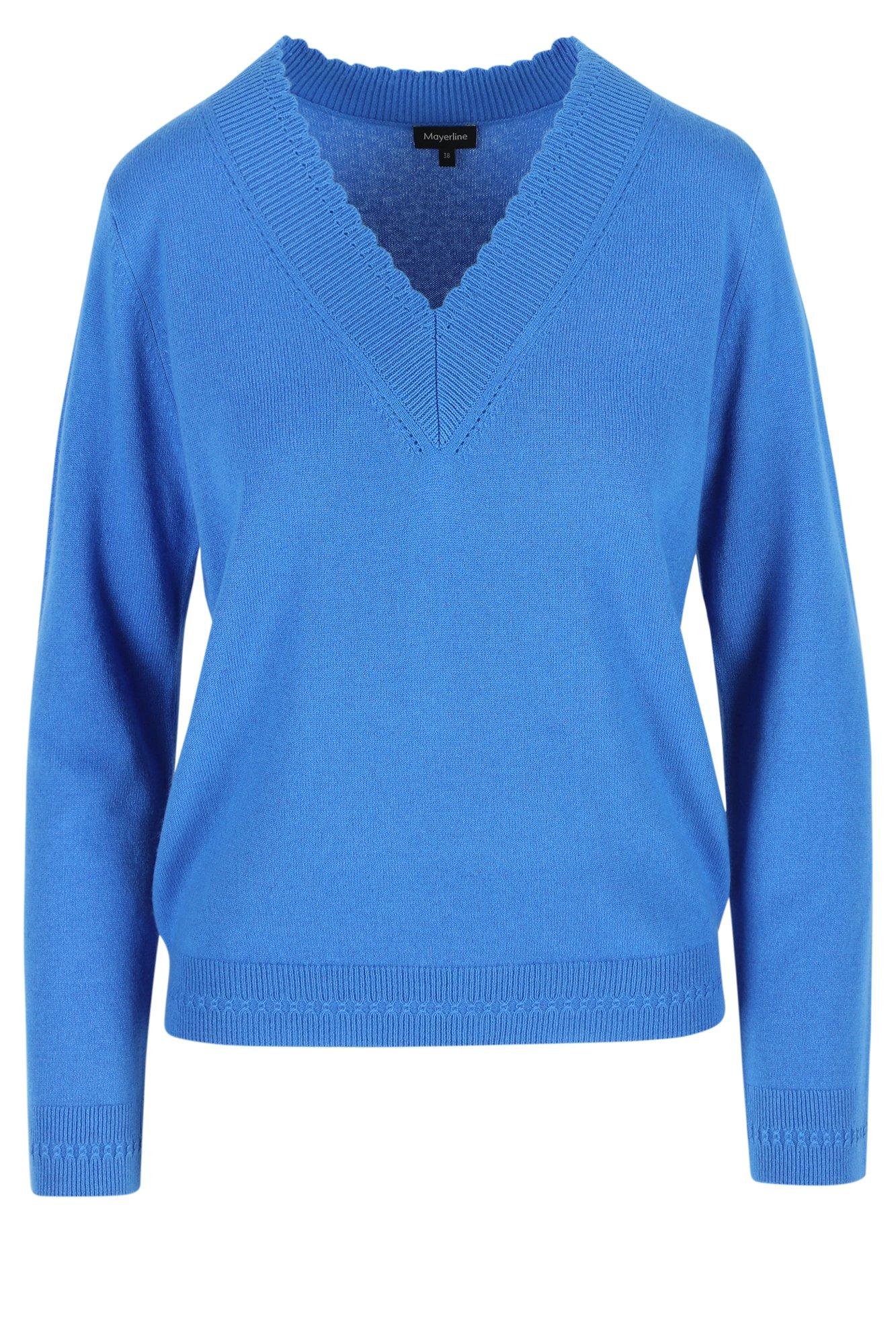 Pulls - <pull col en V en laine mérinos et cachemire