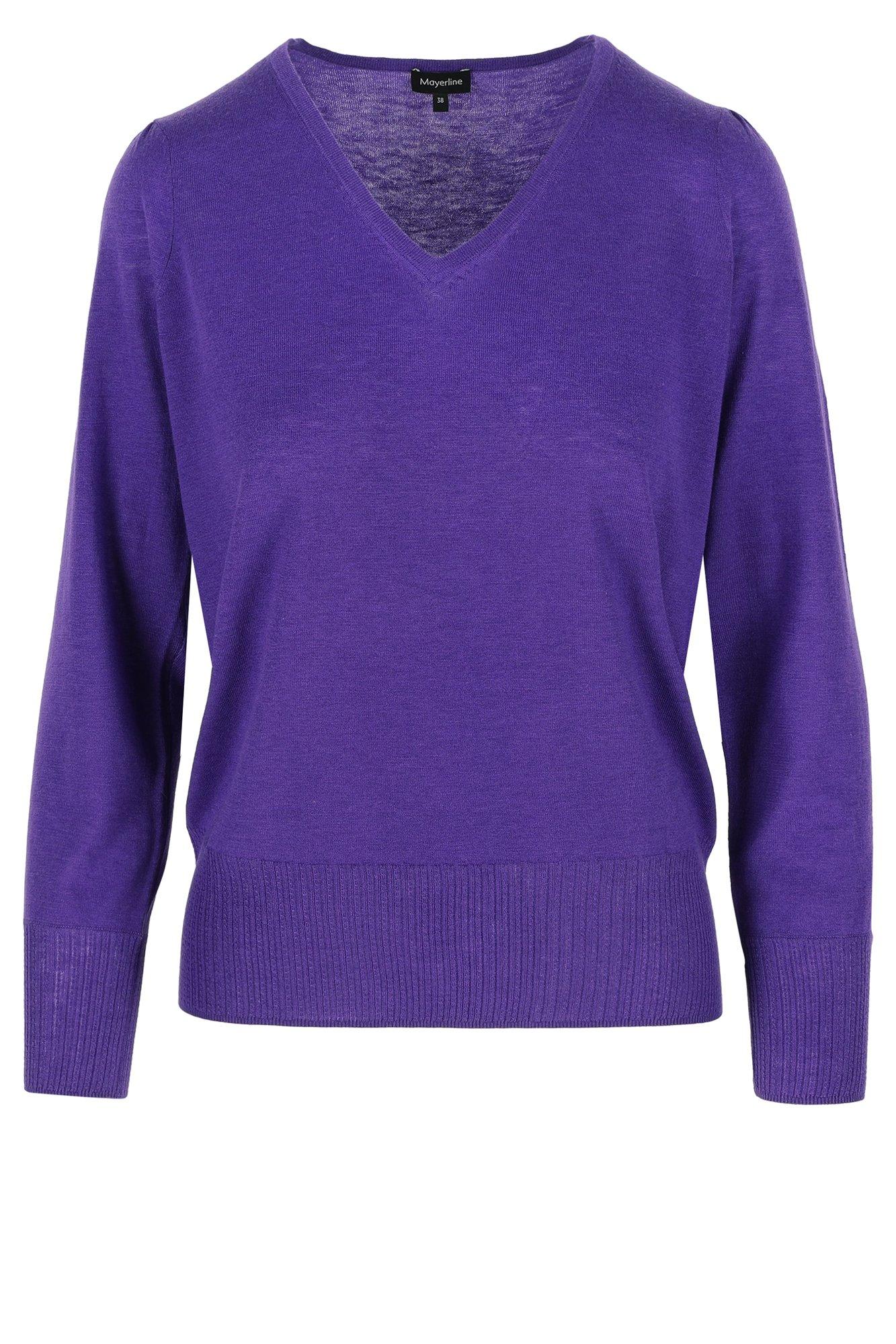 Pull mélange soie à col en V - null - may