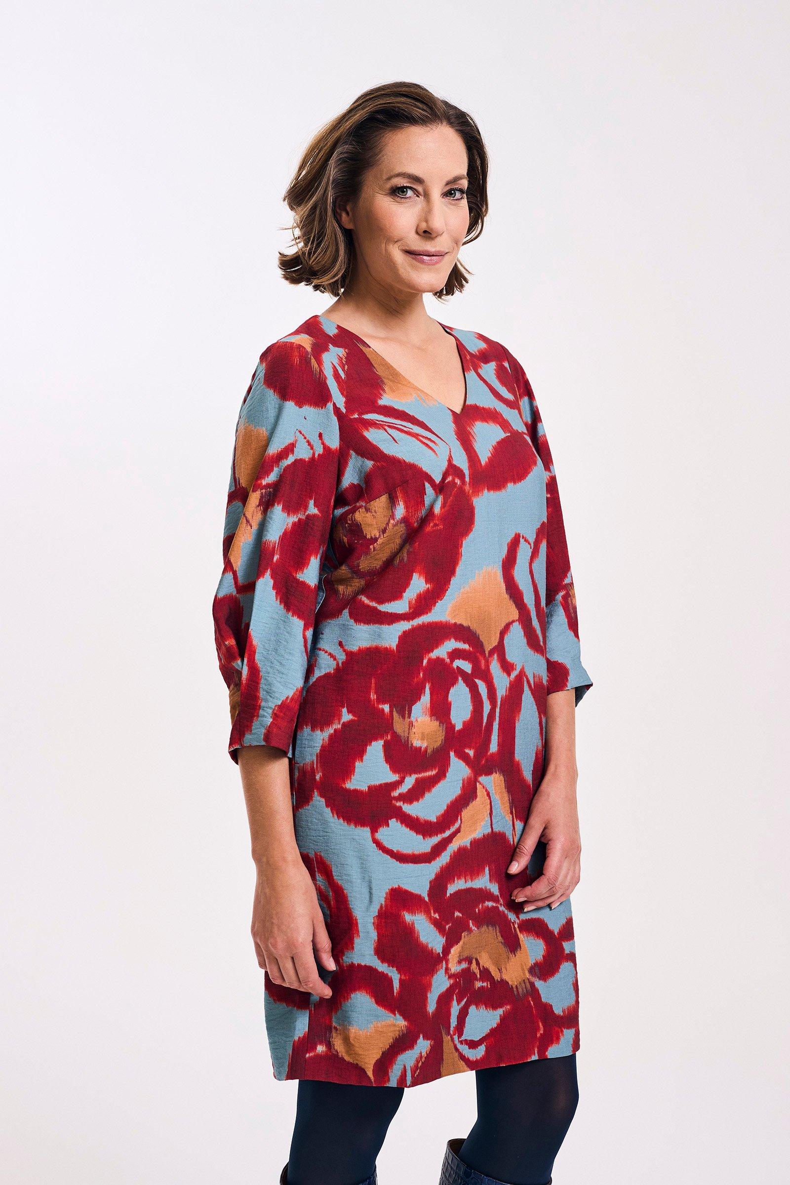 Robe droite imprimée à col en V - null - may