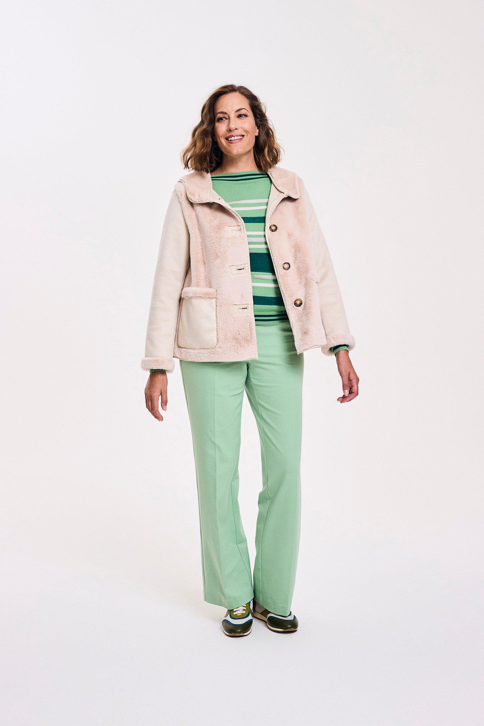 Jassen - Faux daim jas met front in faux fur