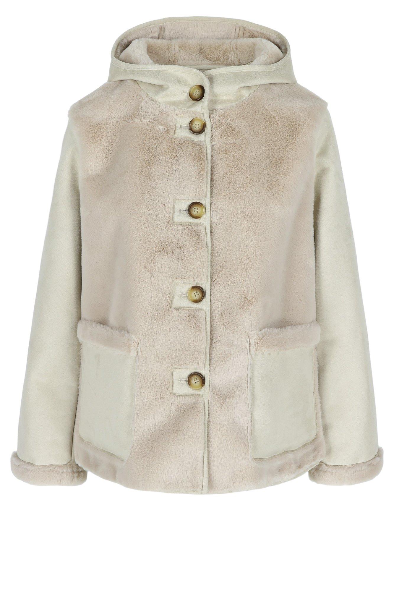 Jassen - Faux daim jas met front in faux fur