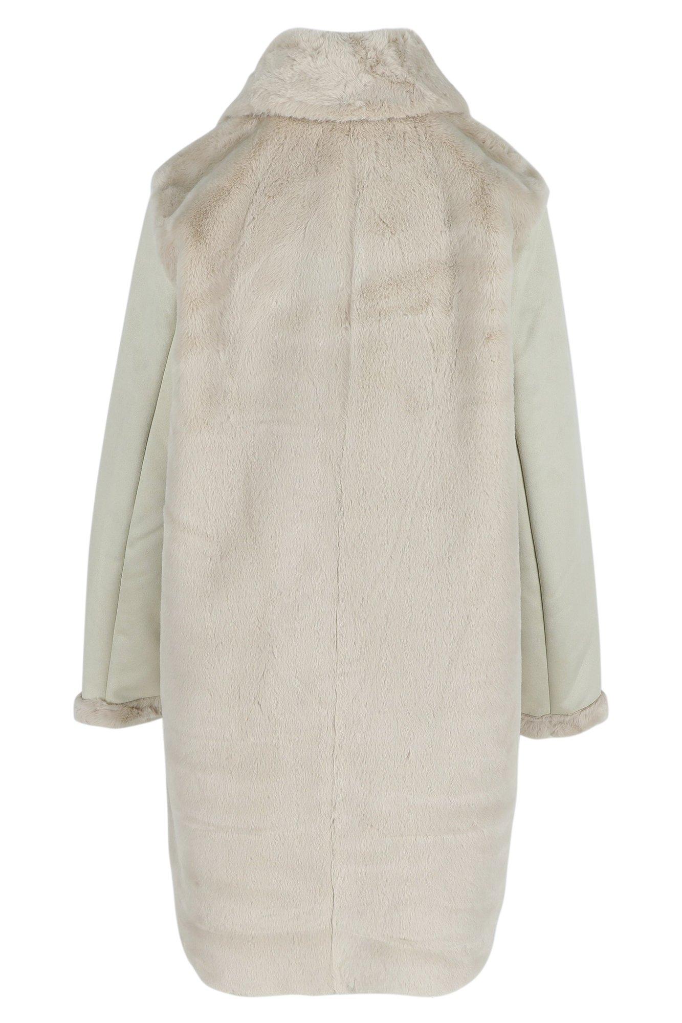 Jassen - Jas in faux fur met faux daim mouwen
