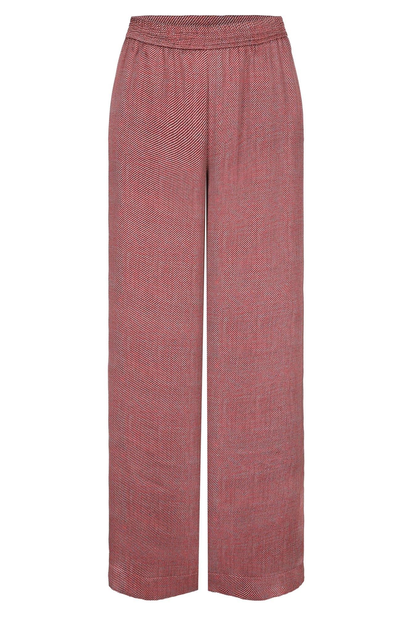 Broeken - Wijde satijnen broek in faux uni print