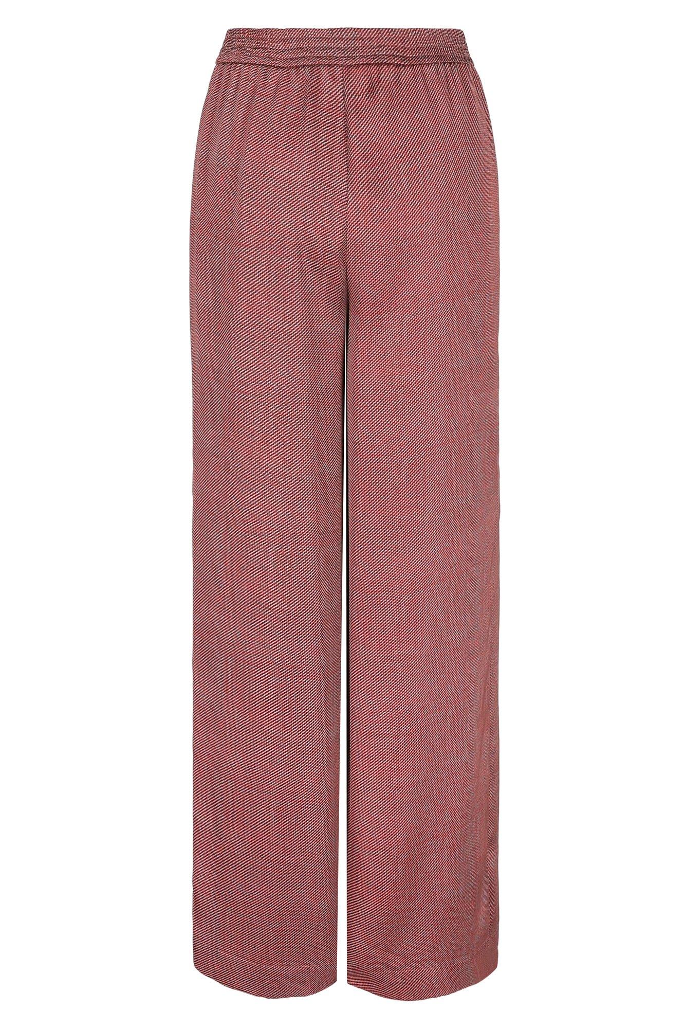 Broeken - Wijde satijnen broek in faux uni print