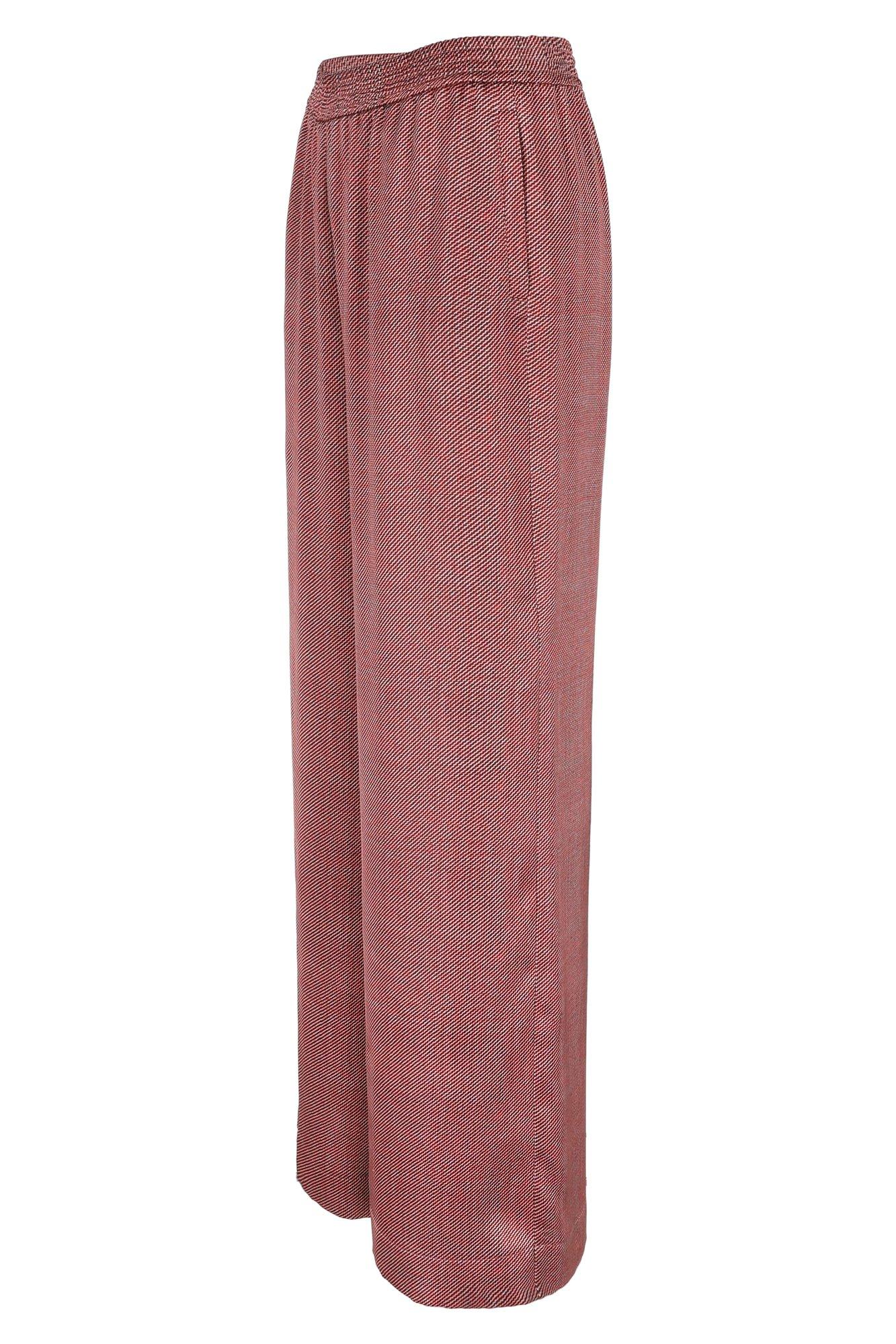 Broeken - Wijde satijnen broek in faux uni print