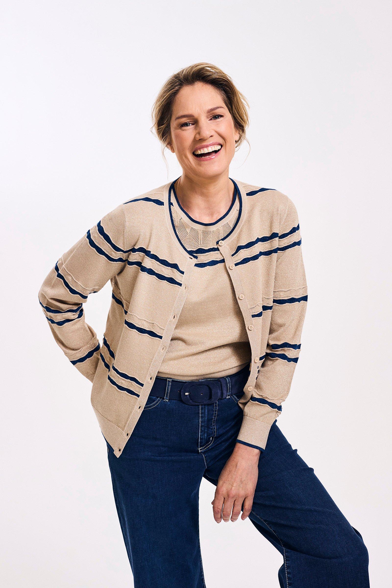Pull ajouré en lurex bicolore - null - may