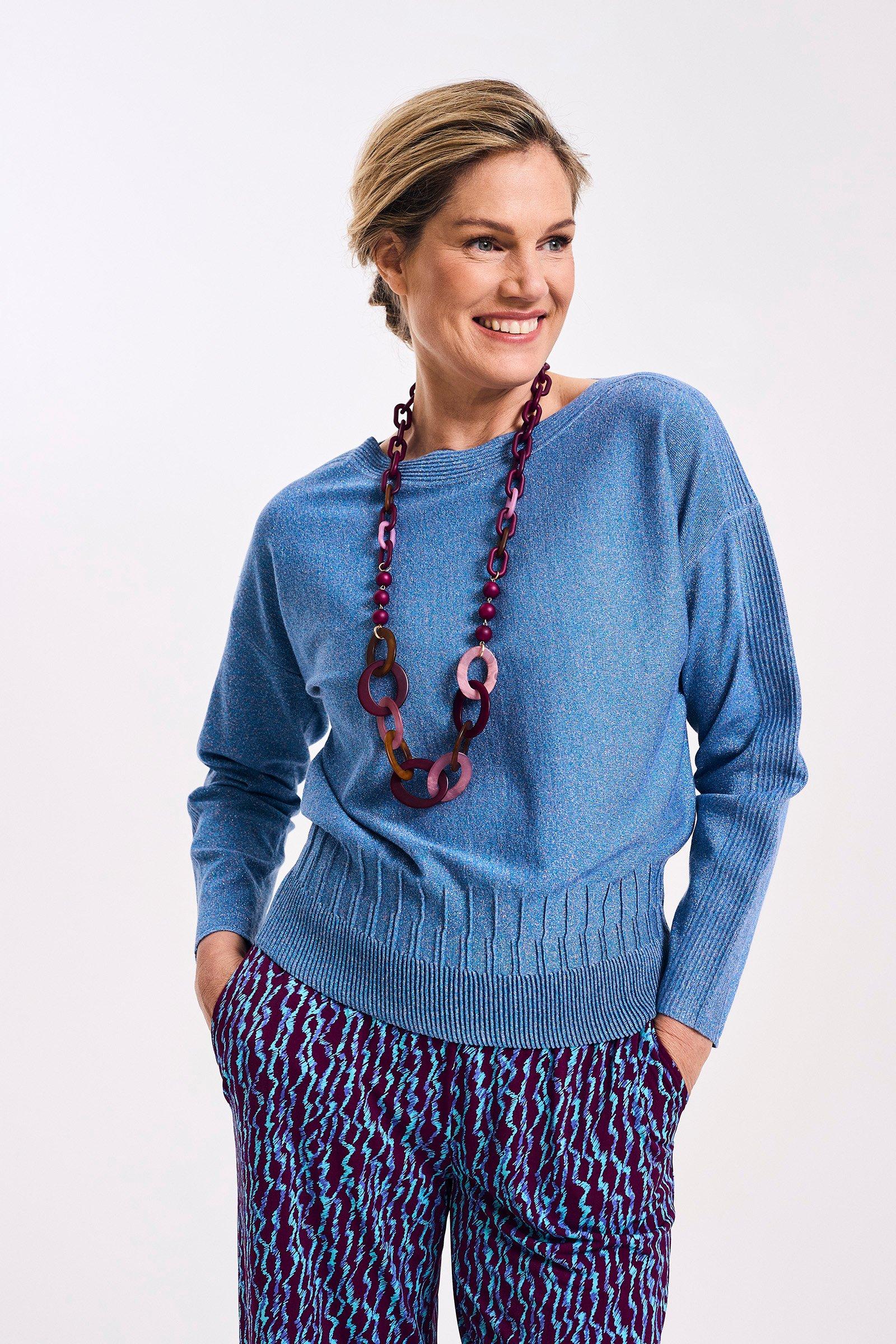 Pull lurex à col bateau et bords fantaisie - null - may