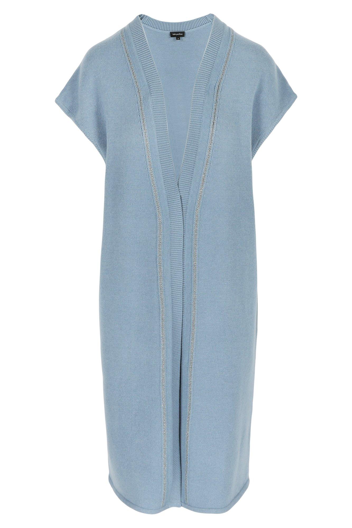 Cardigans - Long cardigan sans manches à bord en lurex