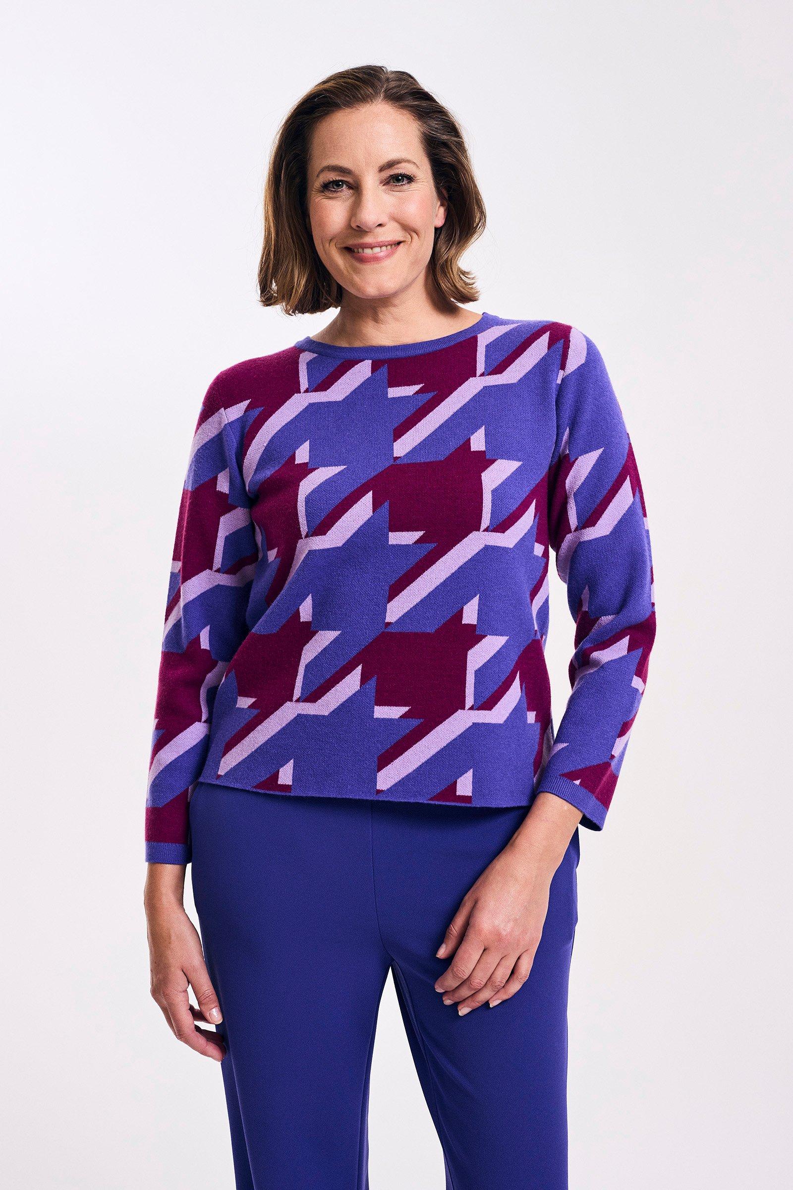 Pull ample à motif pied-de-coq - null - may