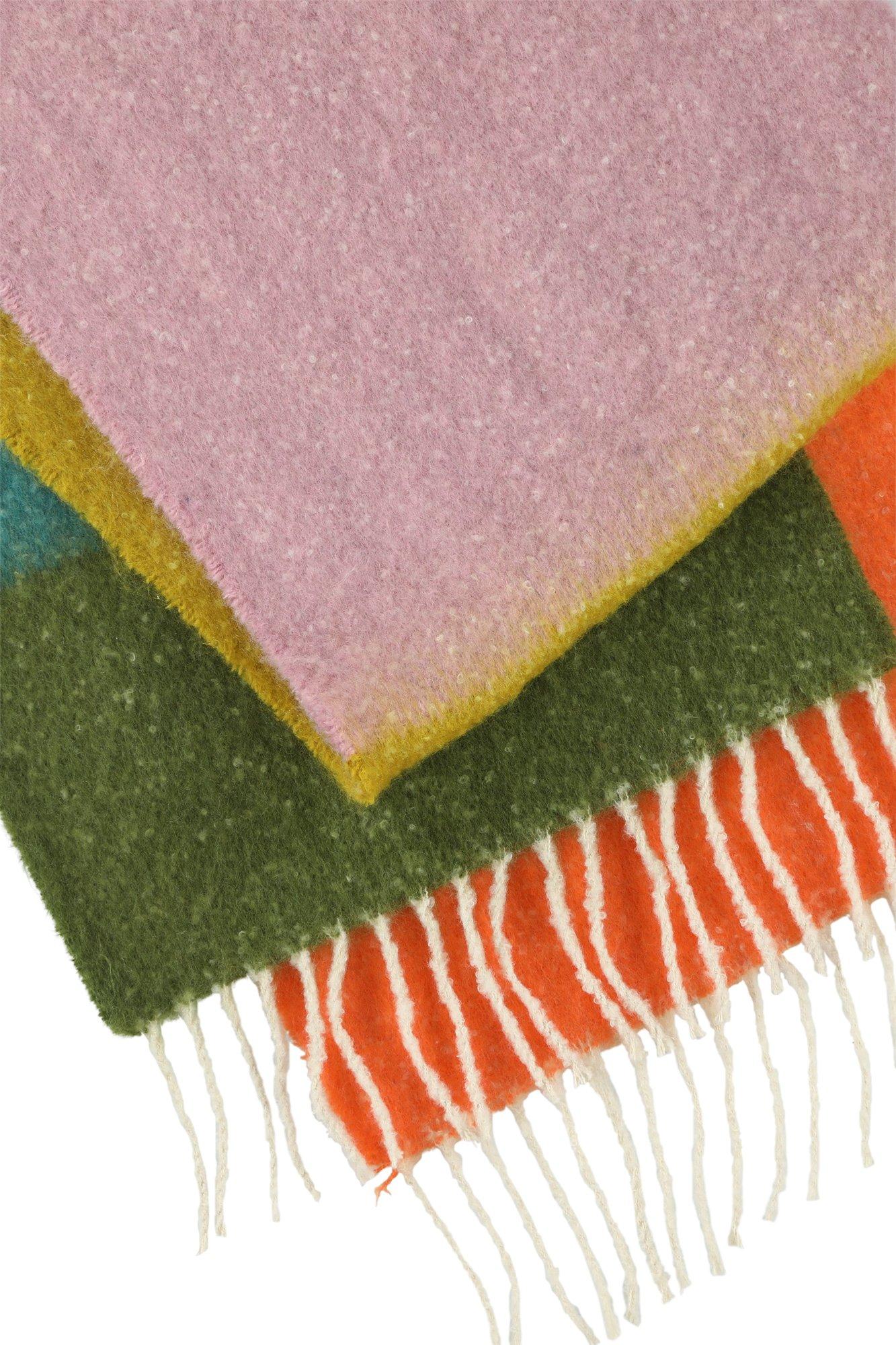 Babyspulletjes - Grote pluizige colourblocking sjaal