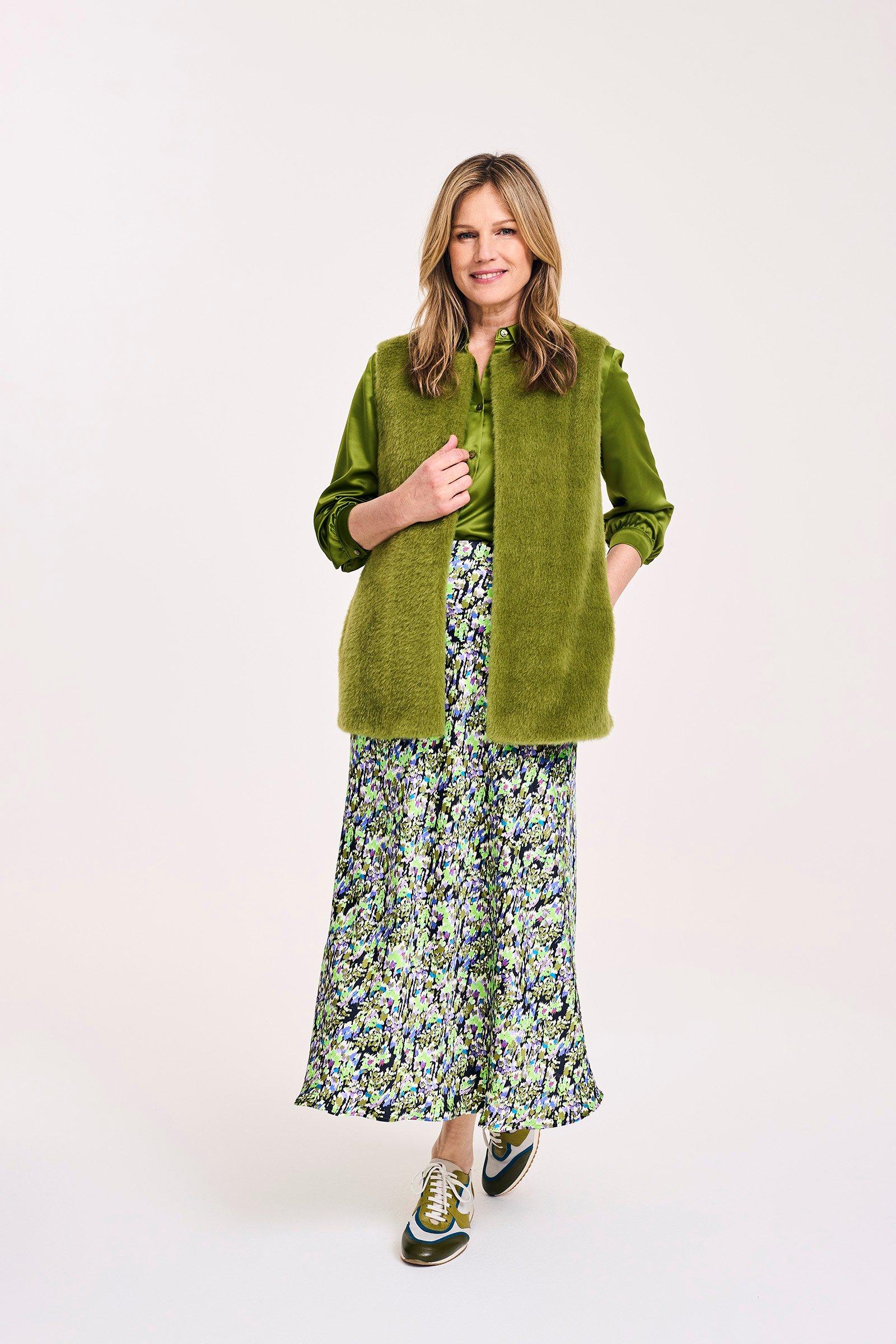 Midirok met bloemenprint in gevoerd satijn - null - may