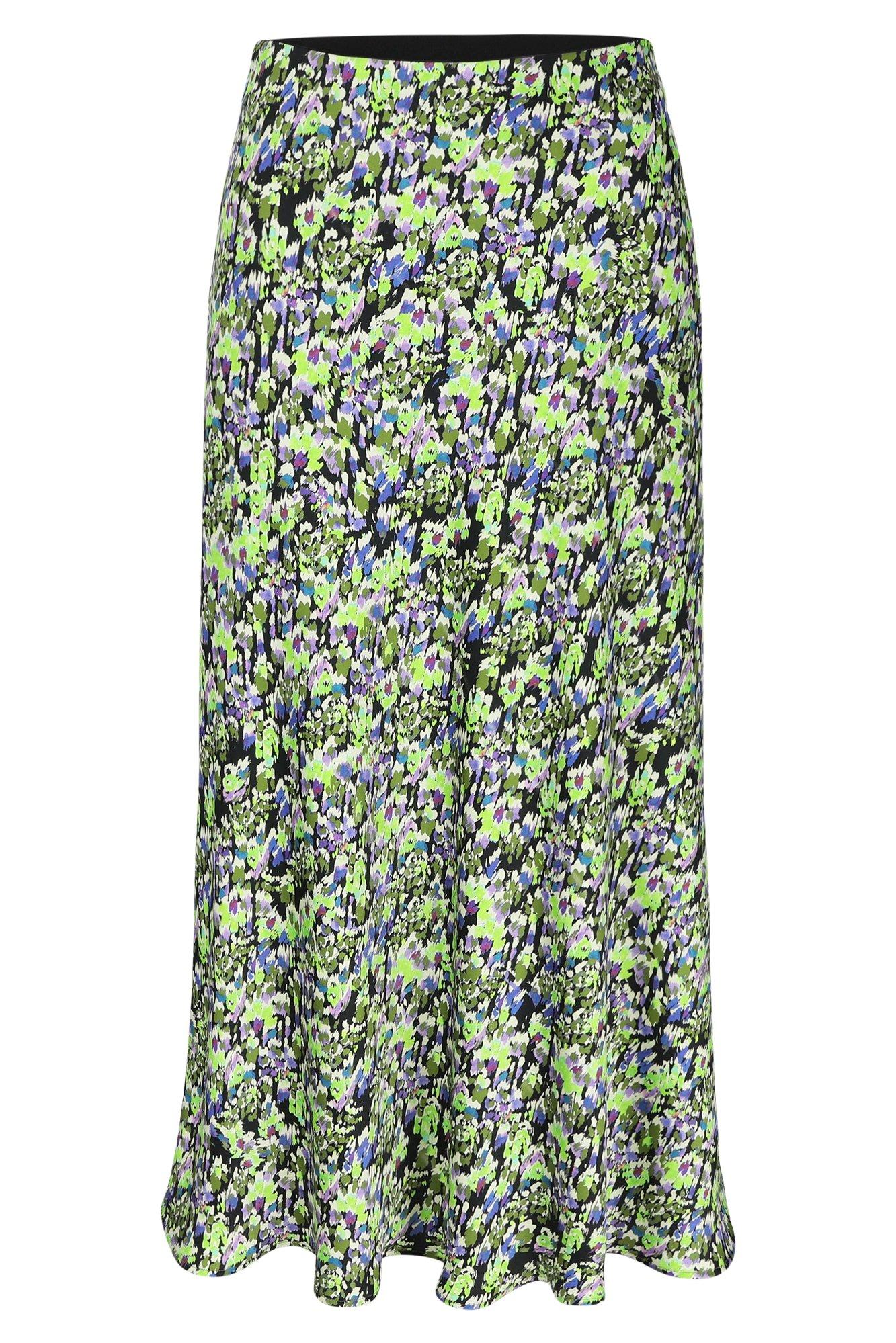 Rokken - Midirok met bloemenprint in gevoerd satijn
