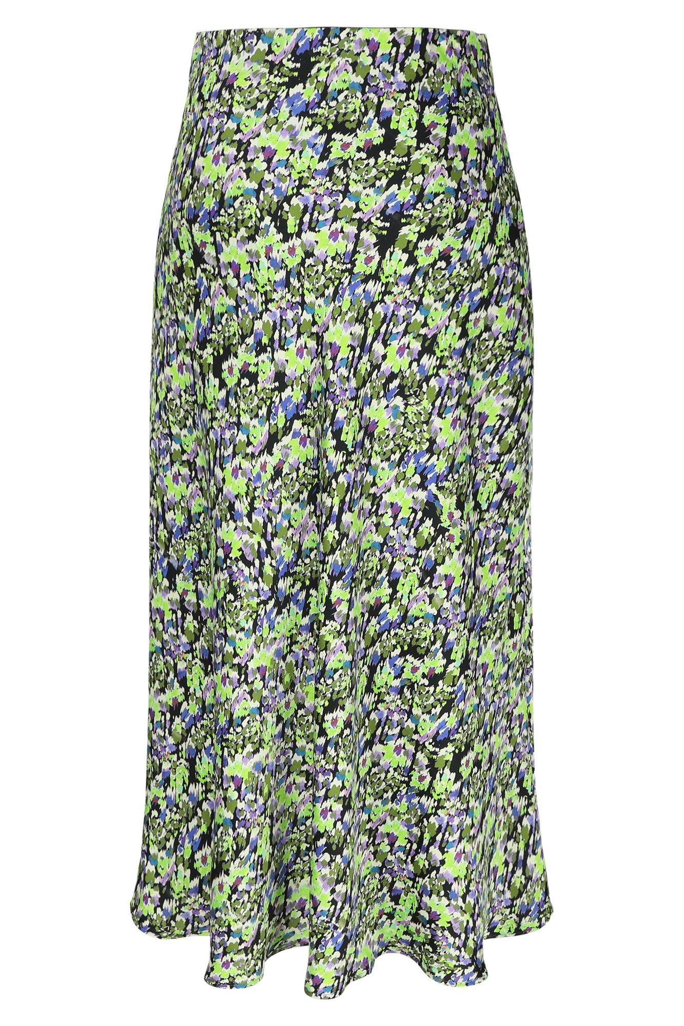 Rokken - Midirok met bloemenprint in gevoerd satijn