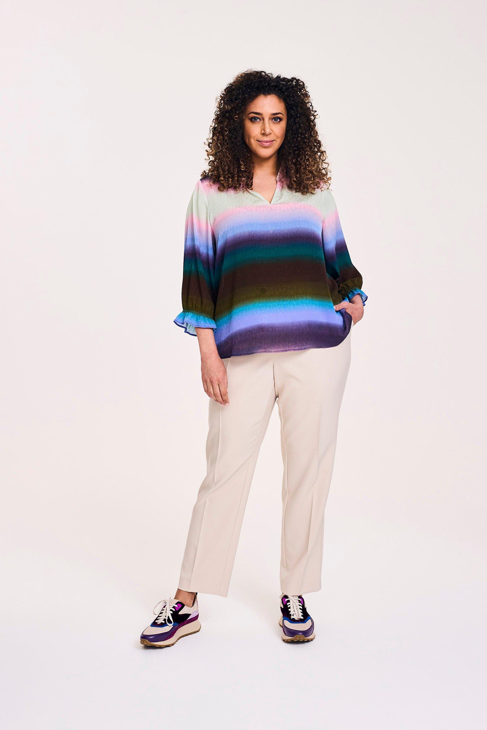 Hemden - V-halsblouse met regenboogprint