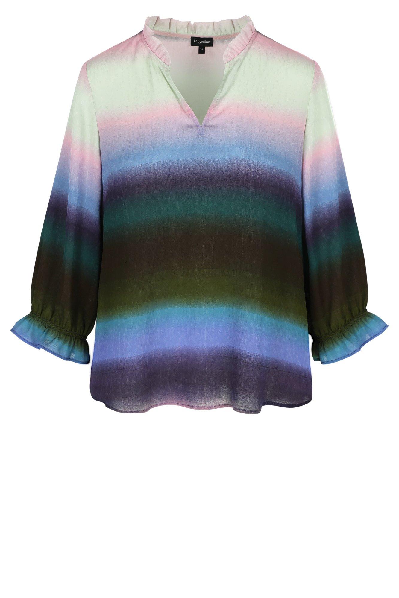 Hemden - V-halsblouse met regenboogprint