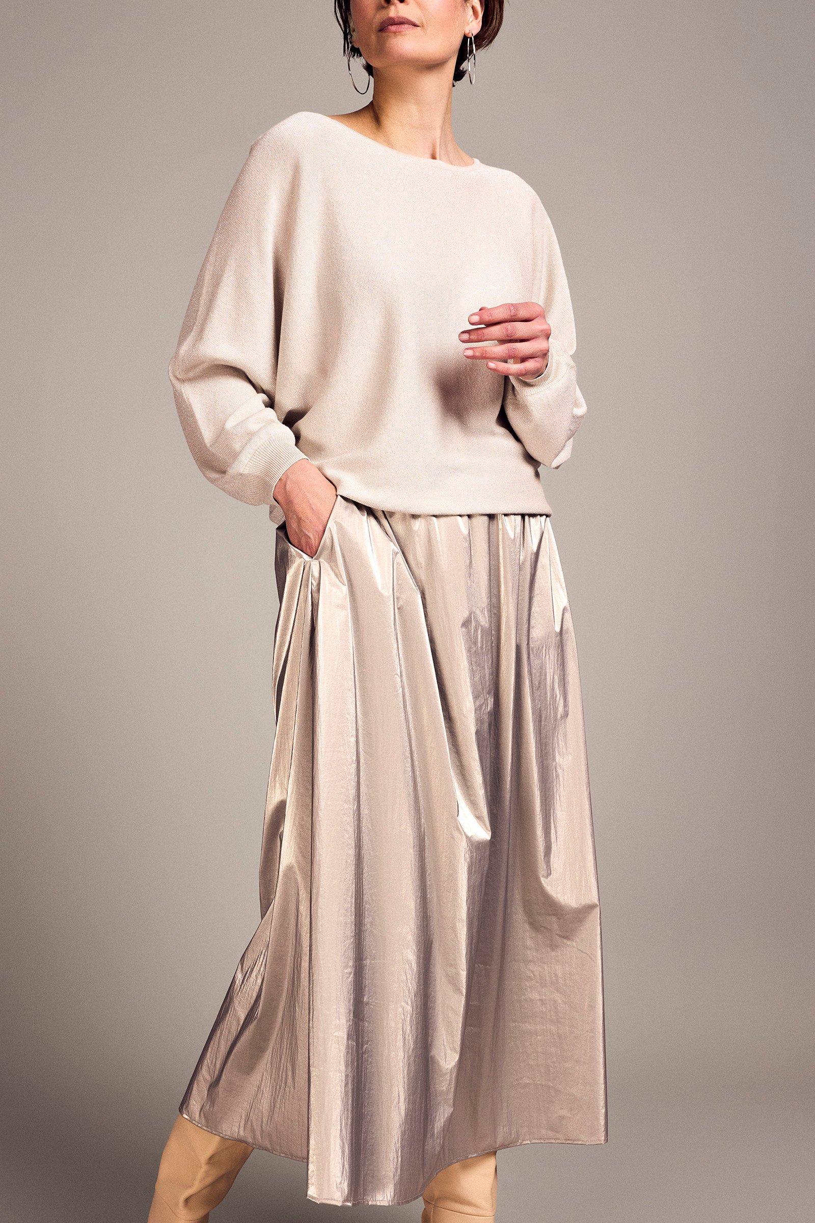 Wijde rok in metallic stof - null - ame