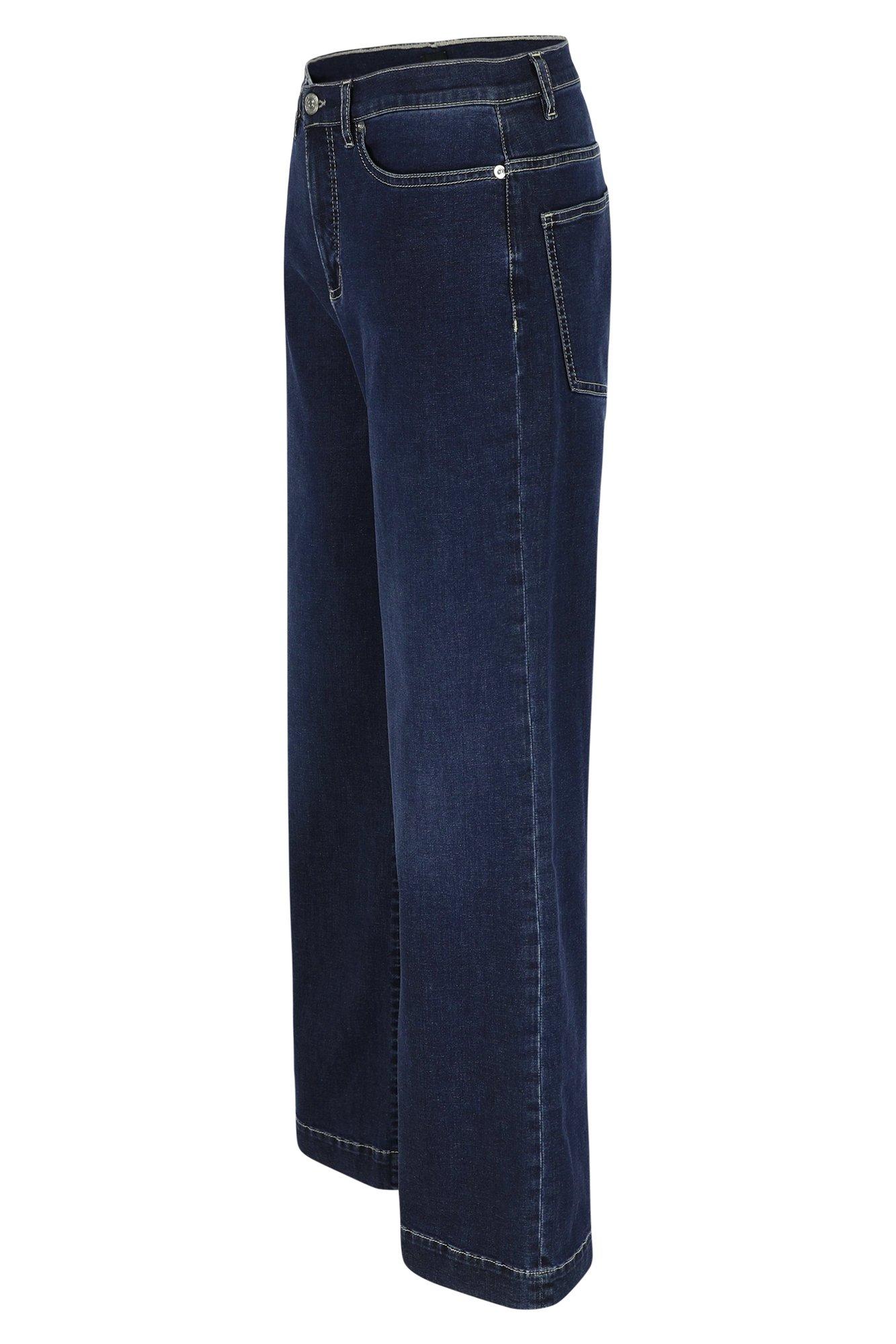 Pantalons - Jeans stretch large à taille haute