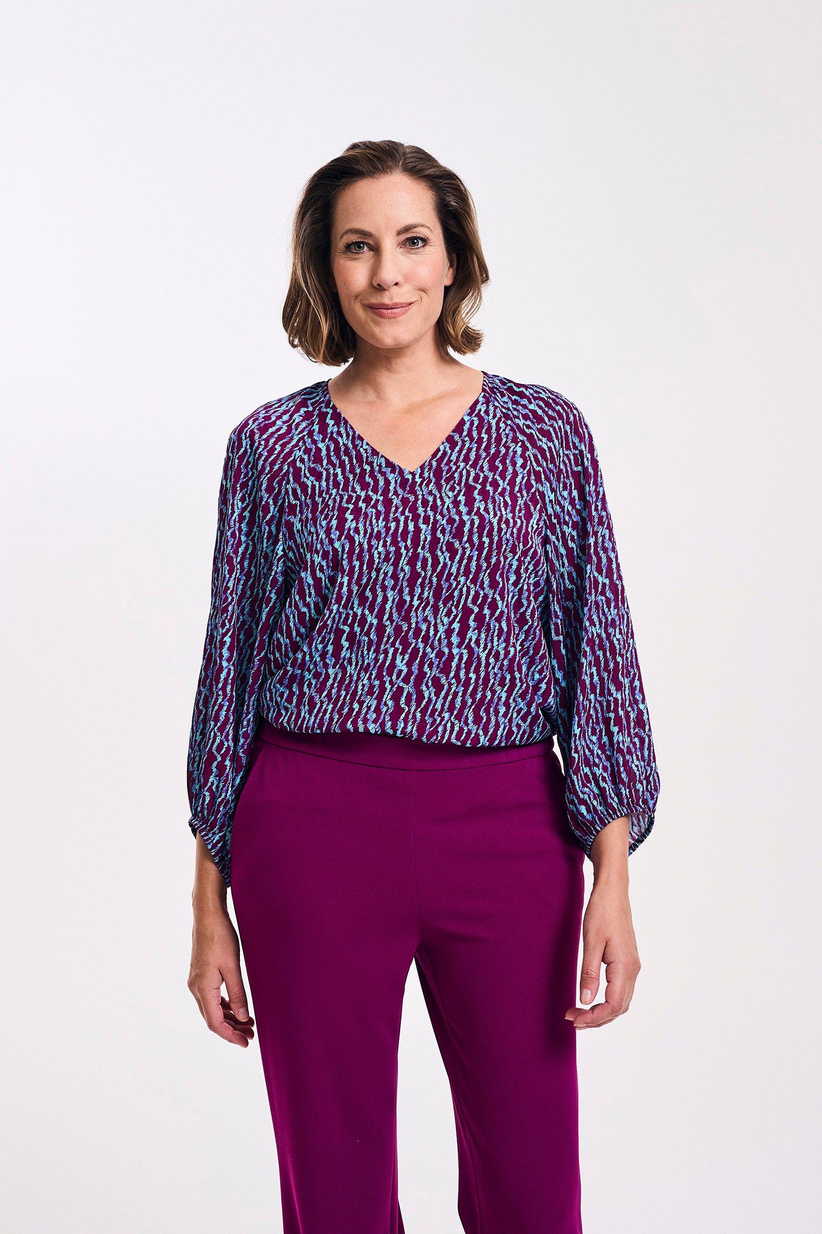Blouse in voile met grafische print - null - may