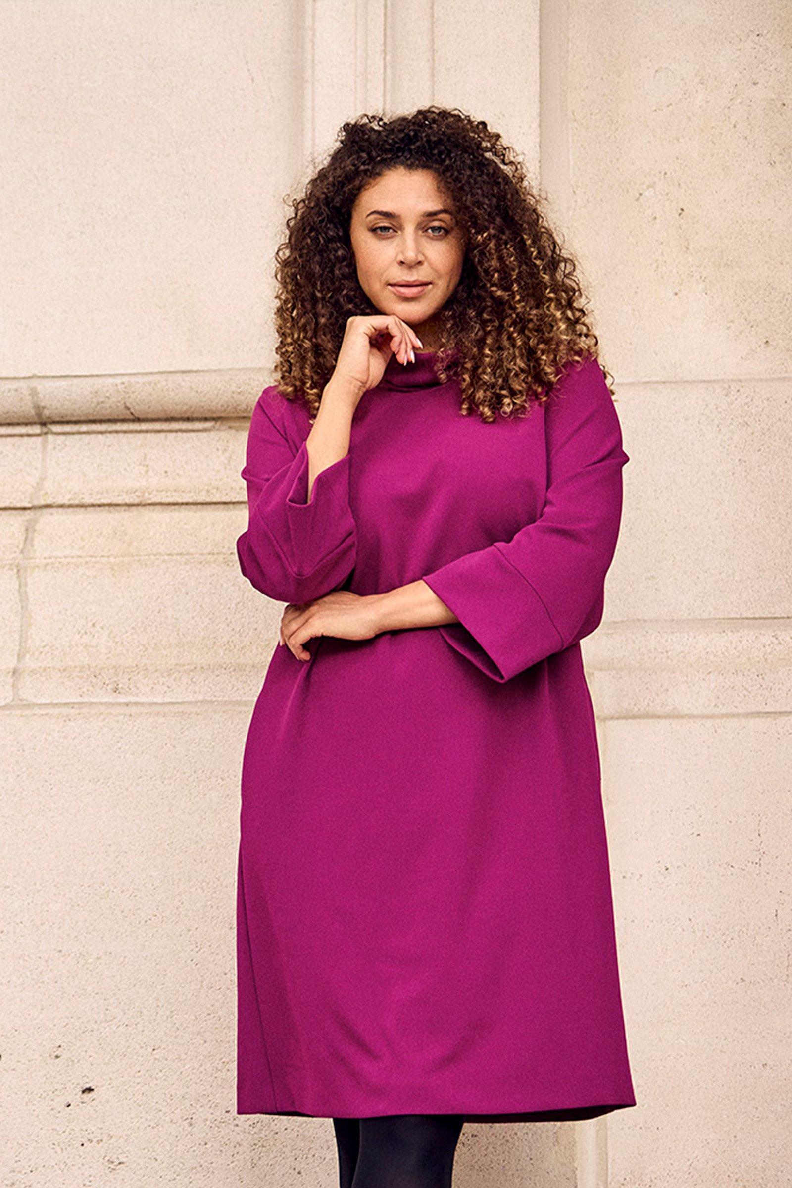 Robe en scuba à col boule - null - may