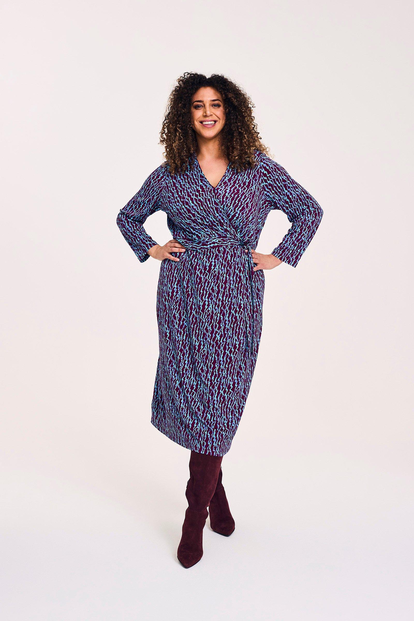 Robes - Robe portefeuille en jersey à imprimé abstrait