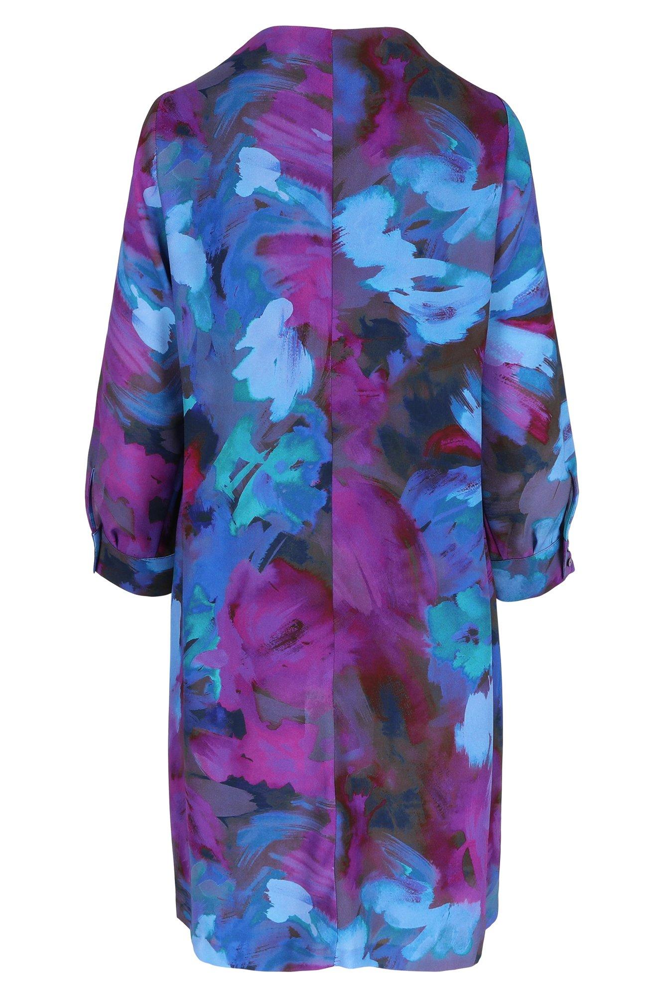 Kleedjes - Rechte jurk met abstracte bloemenprint
