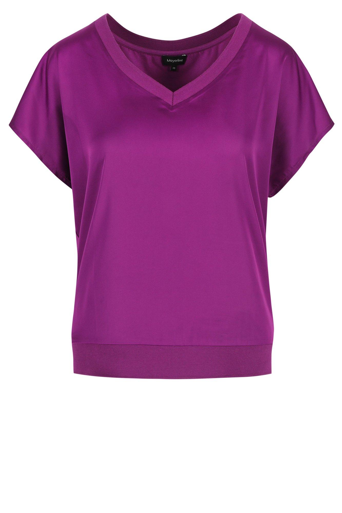 T-shirtblouse met satijnen front - null - may