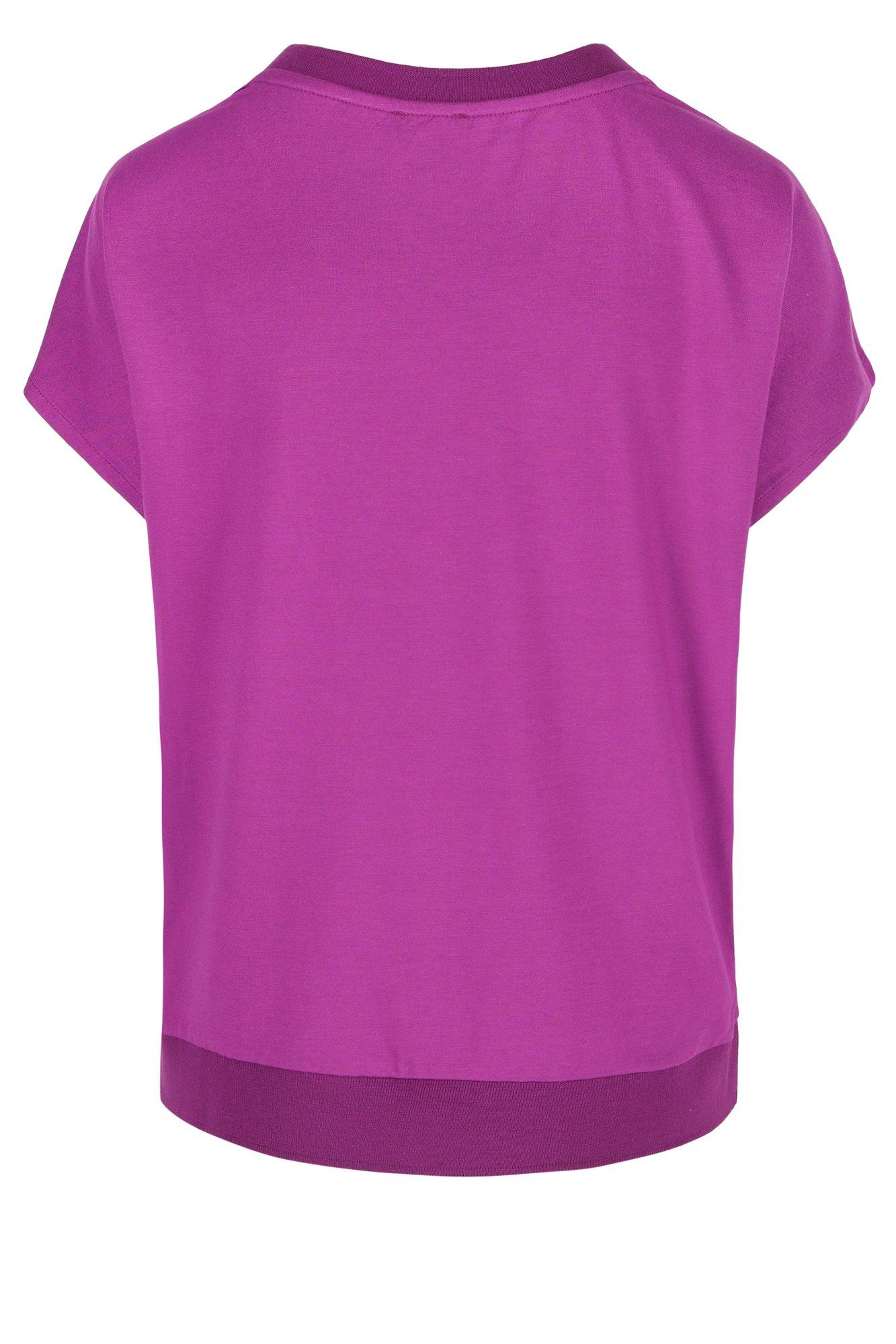 Sweatvest - T-shirtblouse met satijnen front