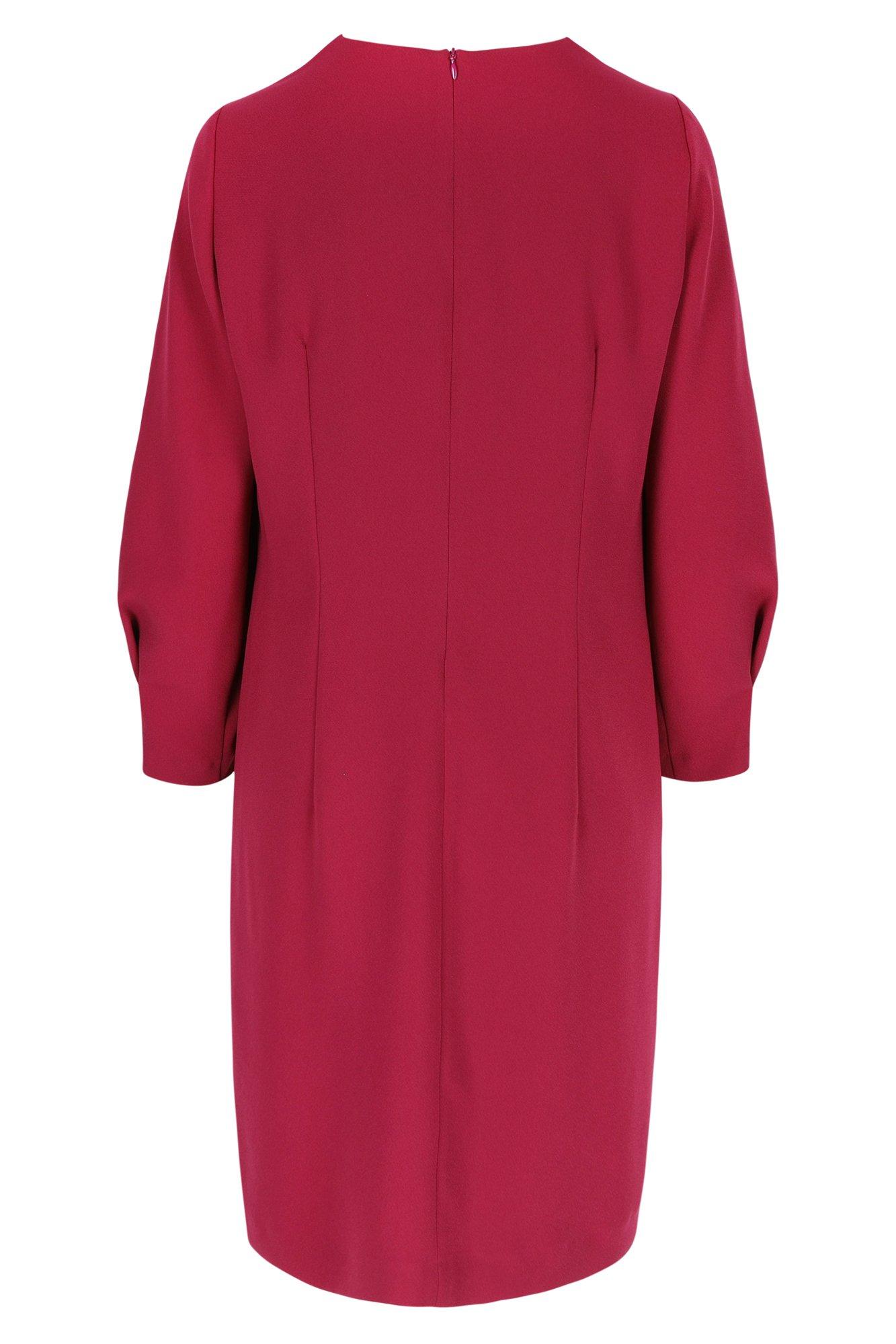 Robes - Robe droite col V en crêpe