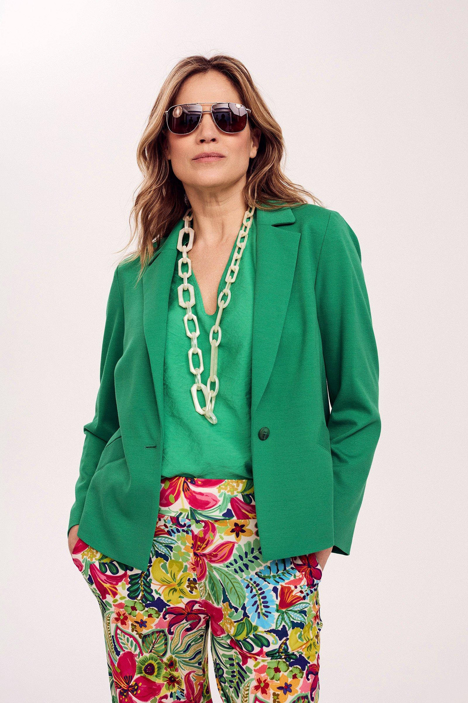 Blazer court poches obliques - may