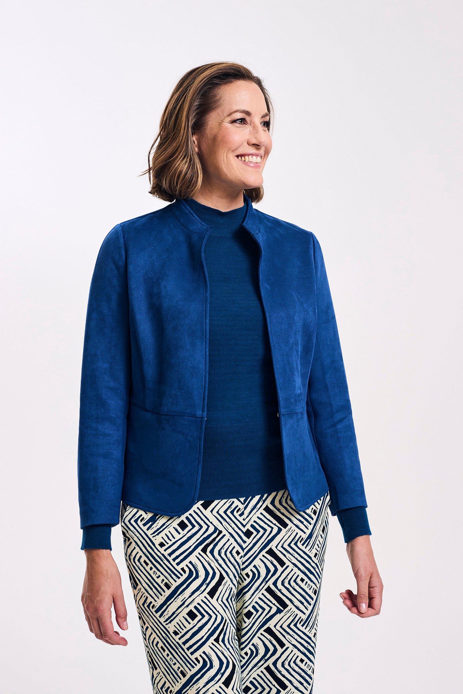 Veste en faux daim fermée par un crochet - null - may
