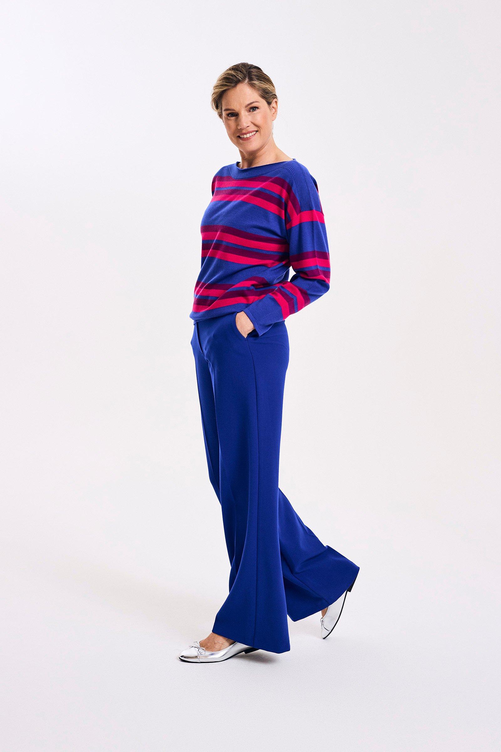 Truien - Gestreepte trui met boothals