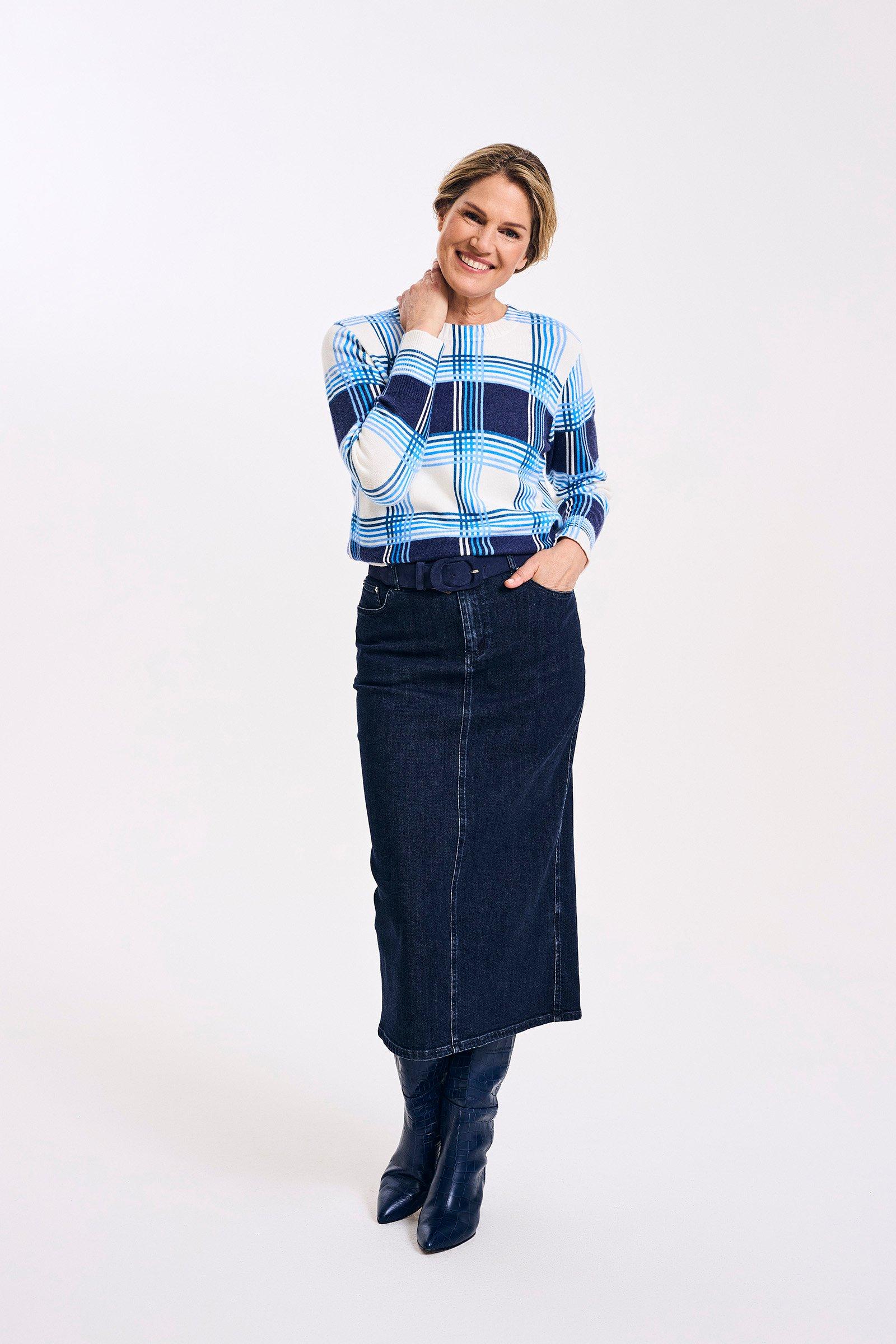 Midirok in donker stretchdenim - null - ame