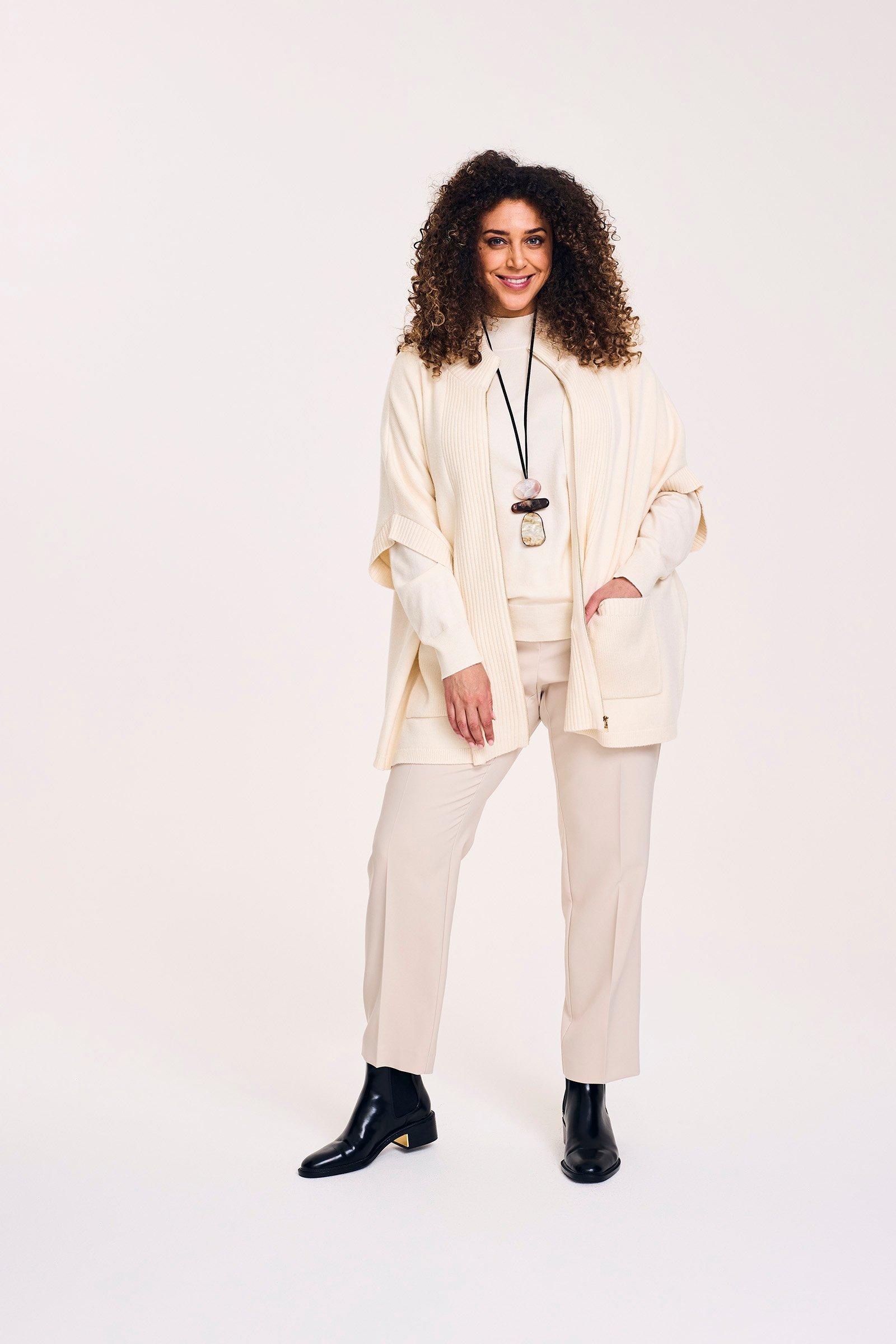 Cardigan - Gebreide cape met rits